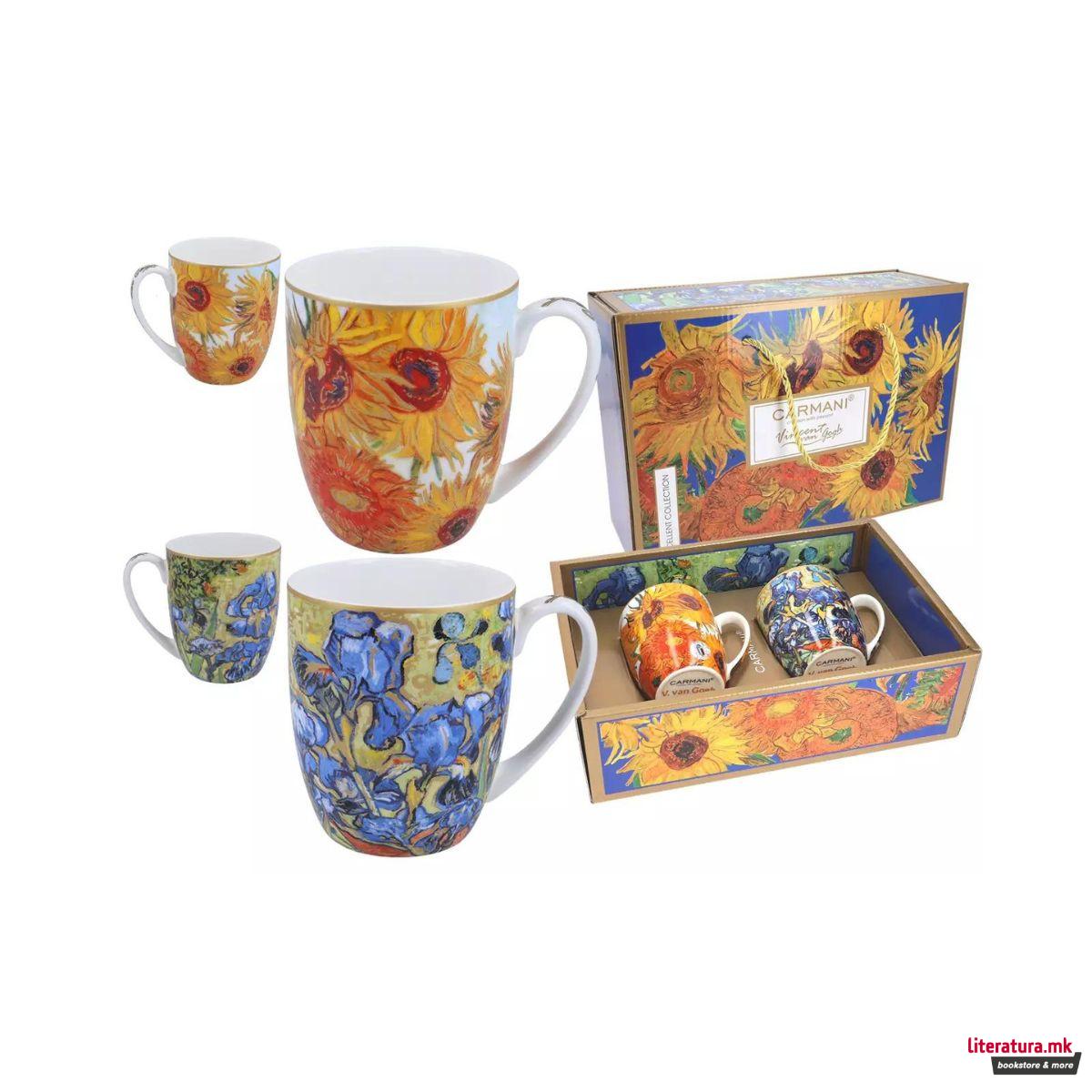 Сет од 2 шолји, Van Gogh - Sunflowers & Irises