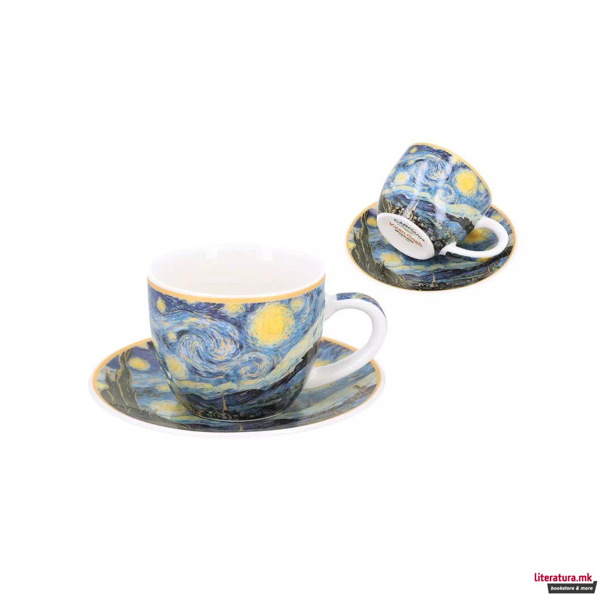 Шолја за еспресо со тацна, Vincent Van Gogh - Starry Night 