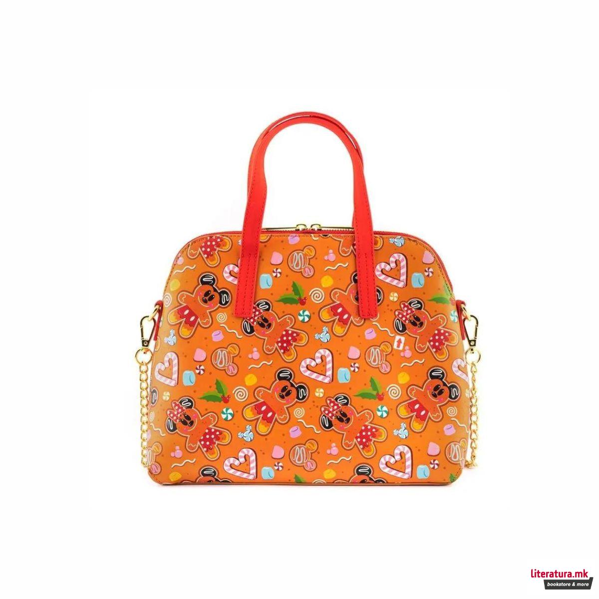 Чанта за на рамо, Loungefly, Disney - Gingerbread Mickey & Minnie 