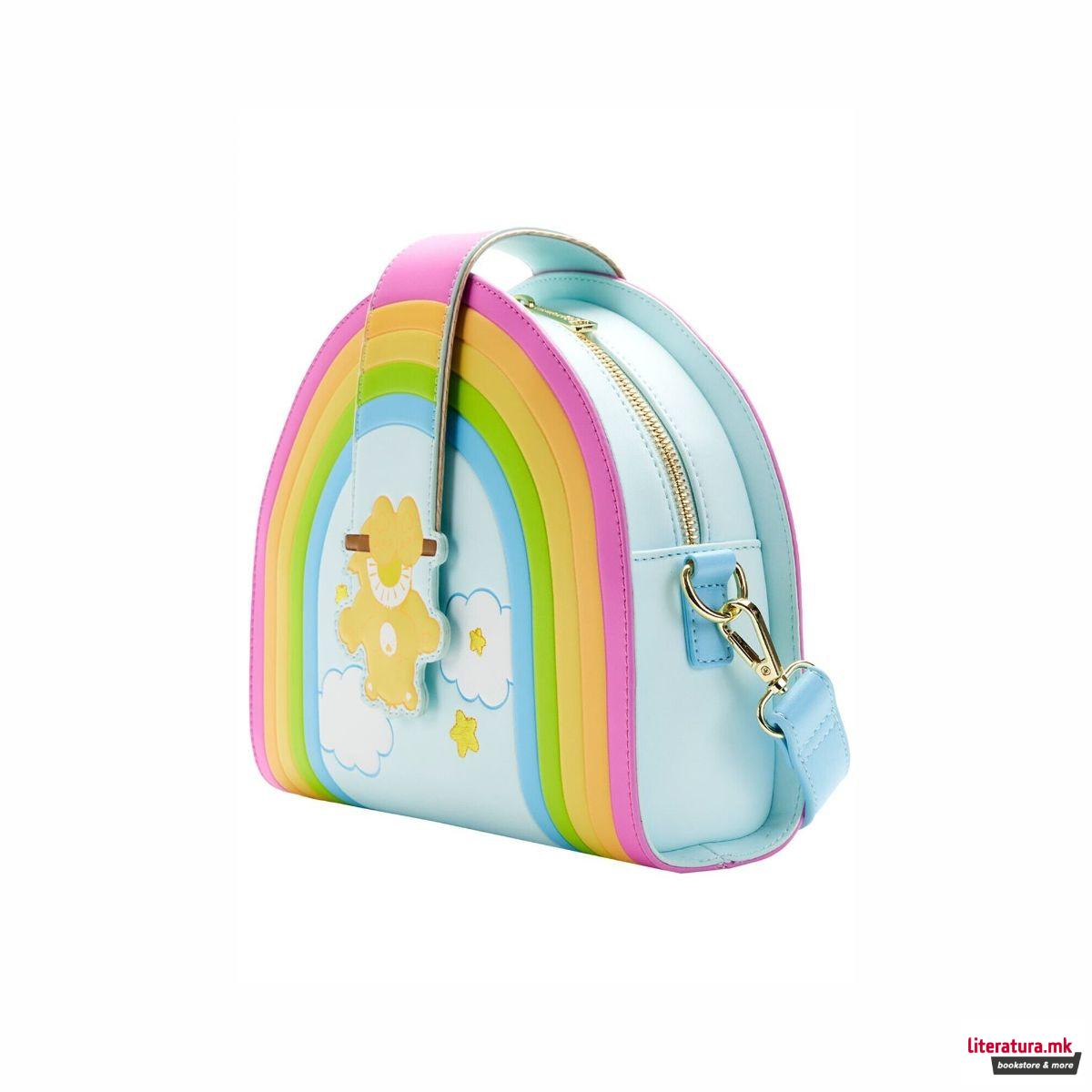 Чанта за на рамо, Loungefly X Care Bears, Funshine Bear Rainbow Swing 