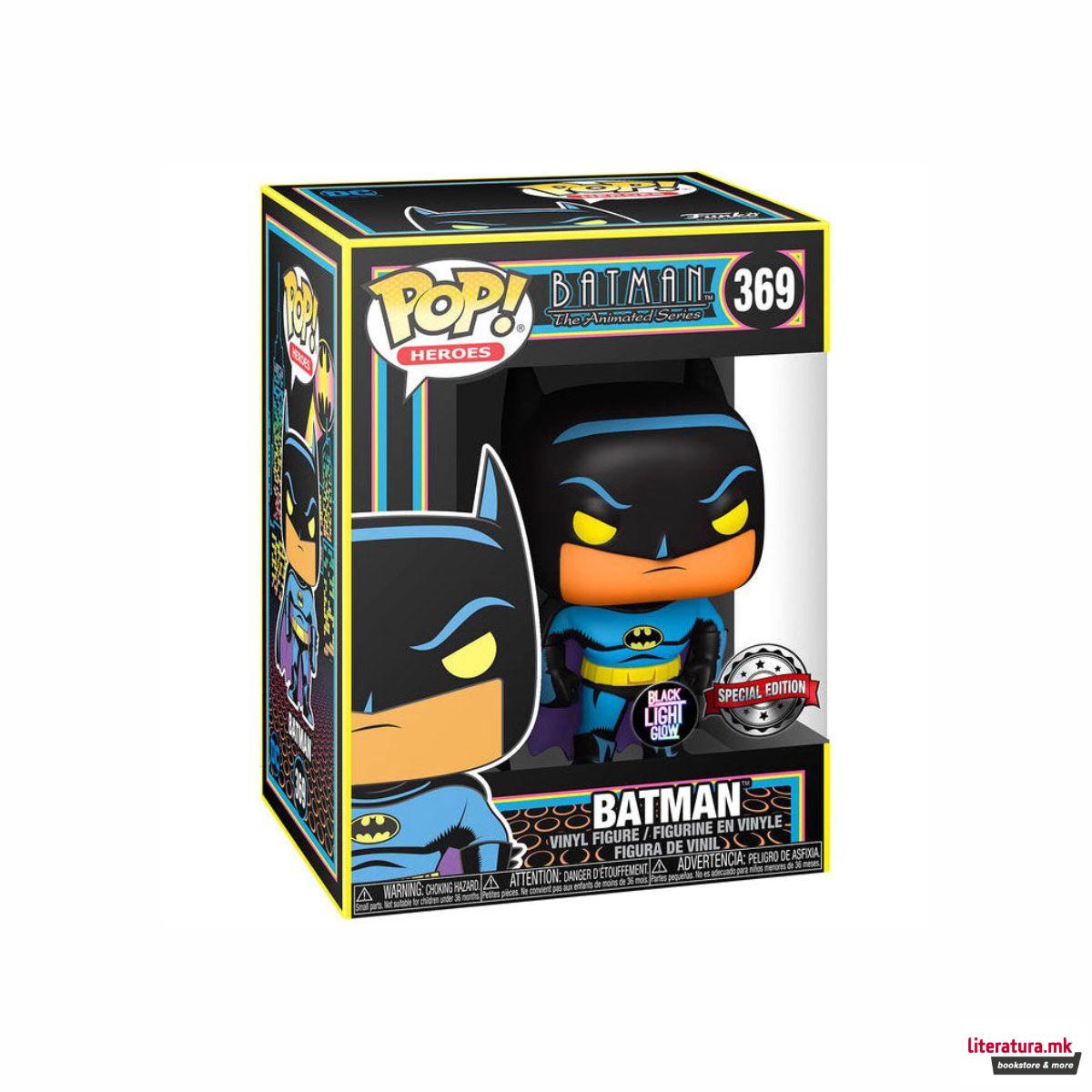 Фигура, Pop! Heroes, DC - Batman (Black Light) 