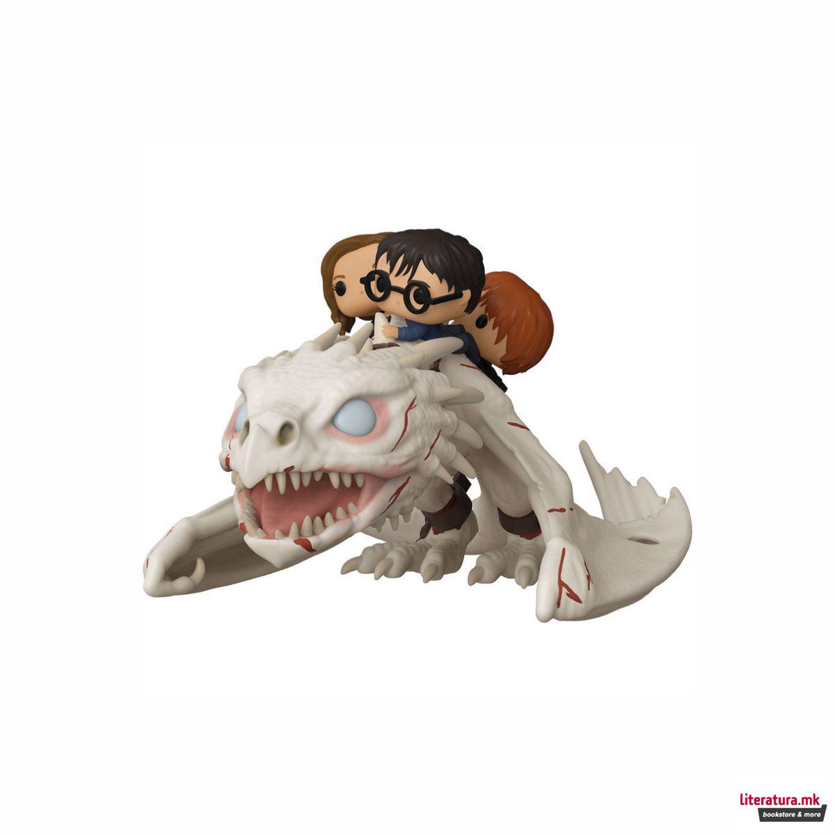 Фигура, Pop!, Harry Potter - Harry, Ron & Hermione Riding Gringotts Dragon 