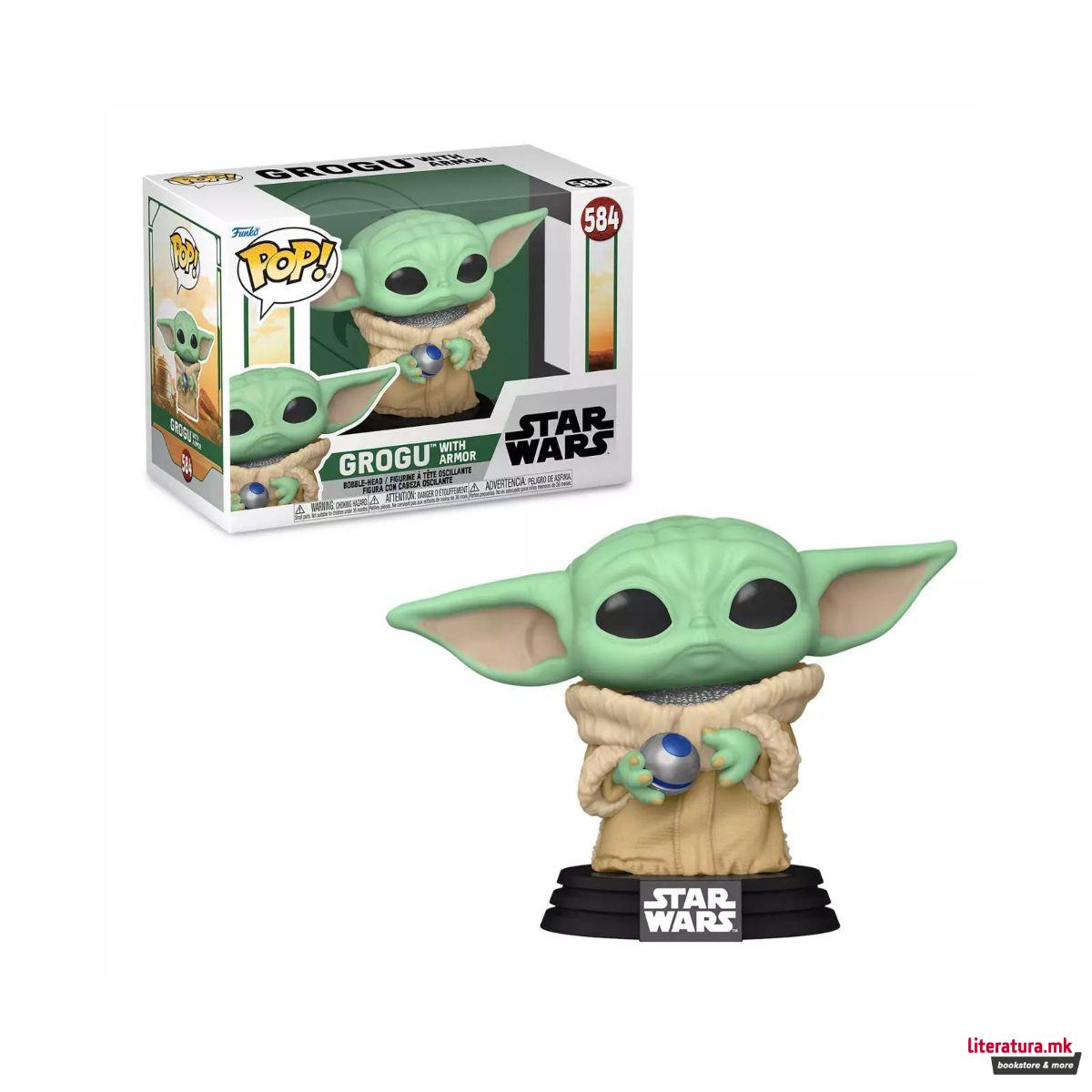 Фигура, Pop!, Star Wars: The Book of Boba Fett - Grogu w/armor 