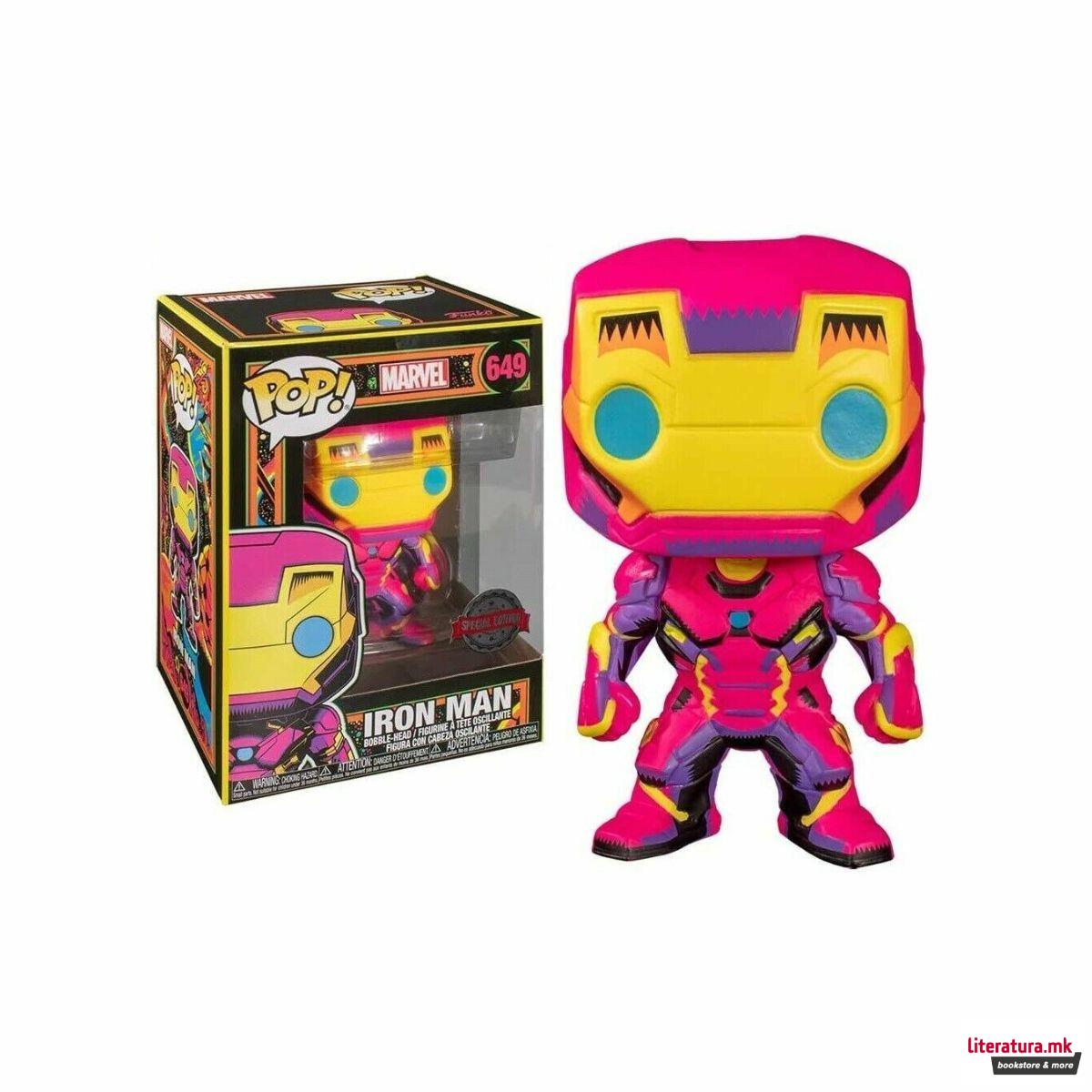 Фигура, Pop!, Marvel Black Light- Iron Man 