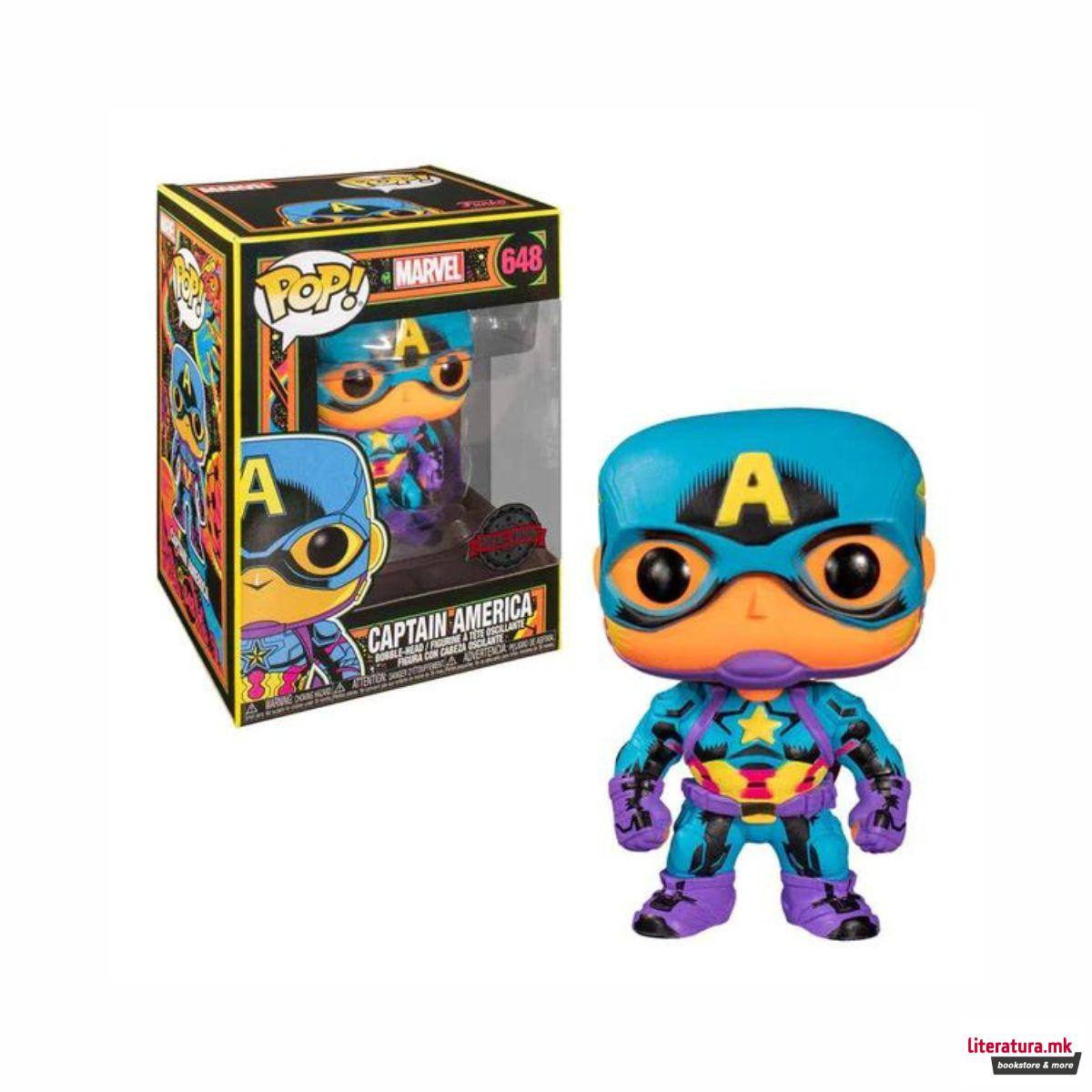 Фигура, Pop!, Marvel Black Light - Captain America 