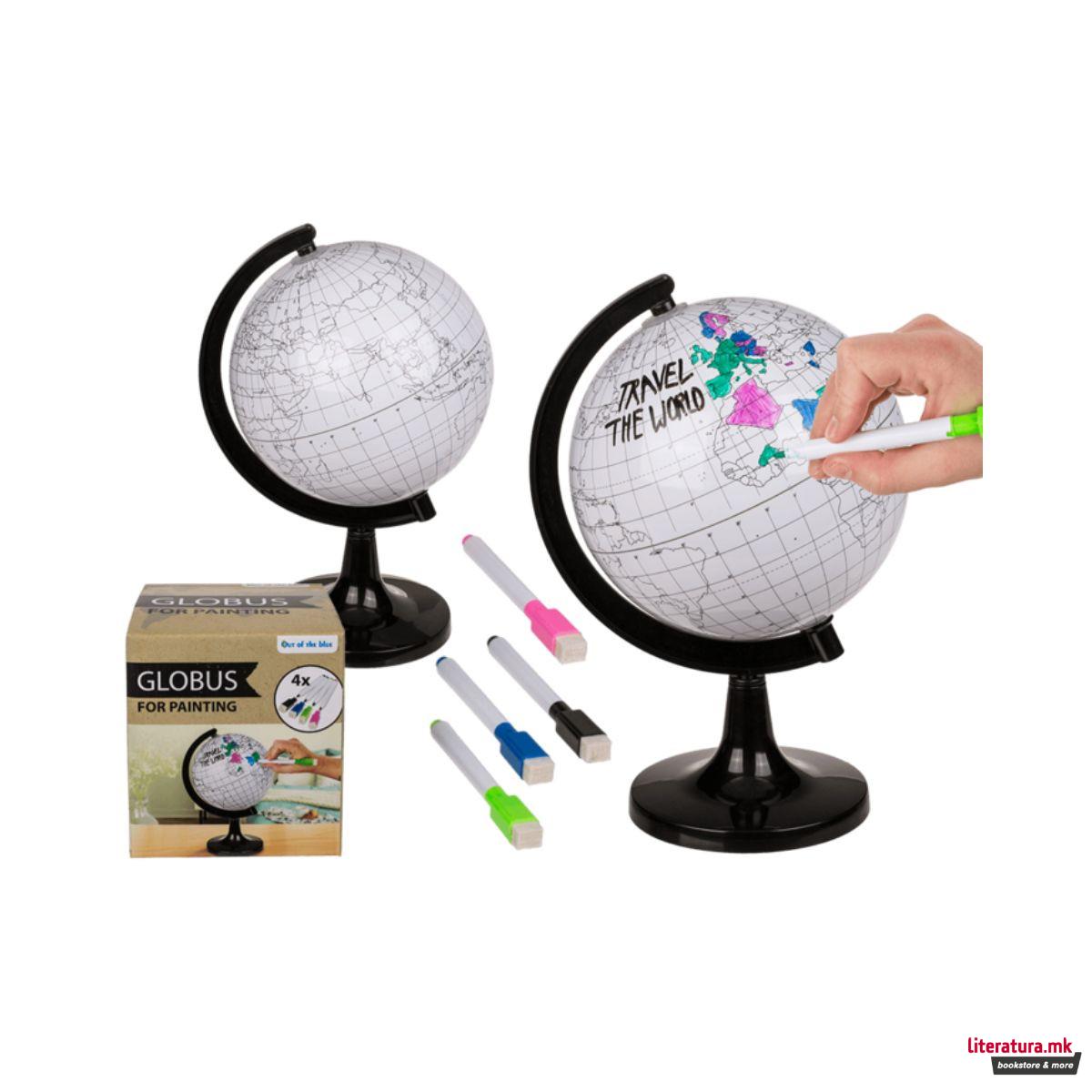Глобус за боење + 4 маркери