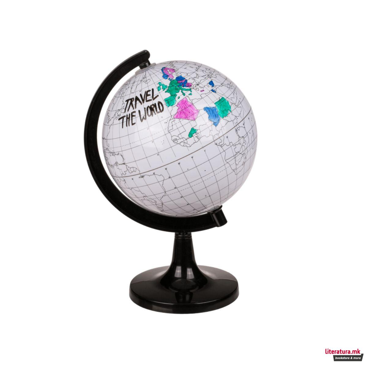 Глобус за боење + 4 маркери