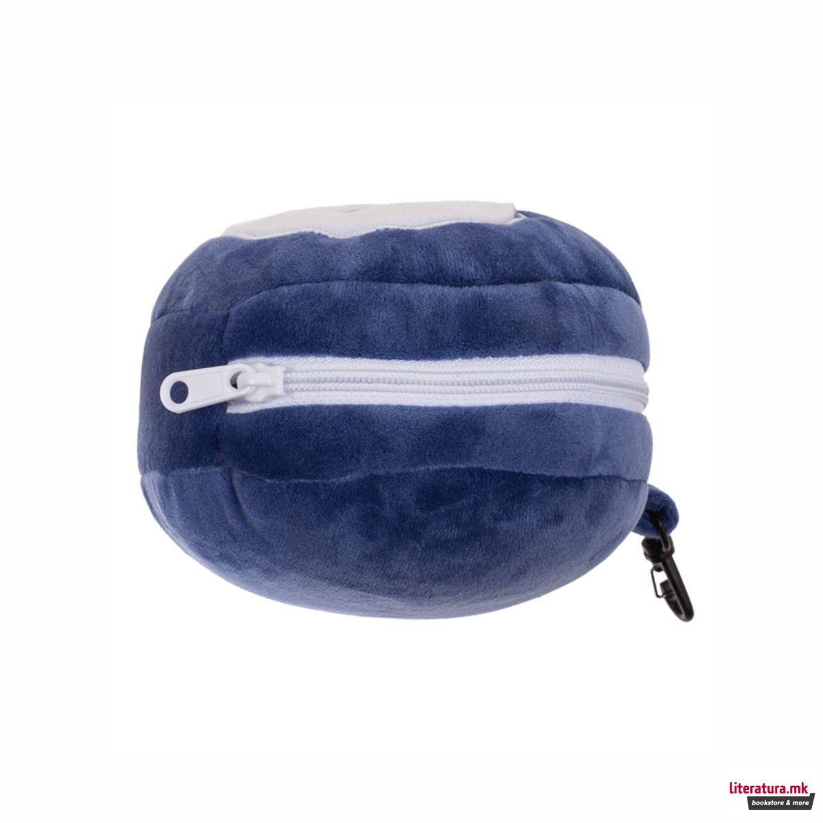 Детска плишана перница за патување со маска за очи - Пингвин 