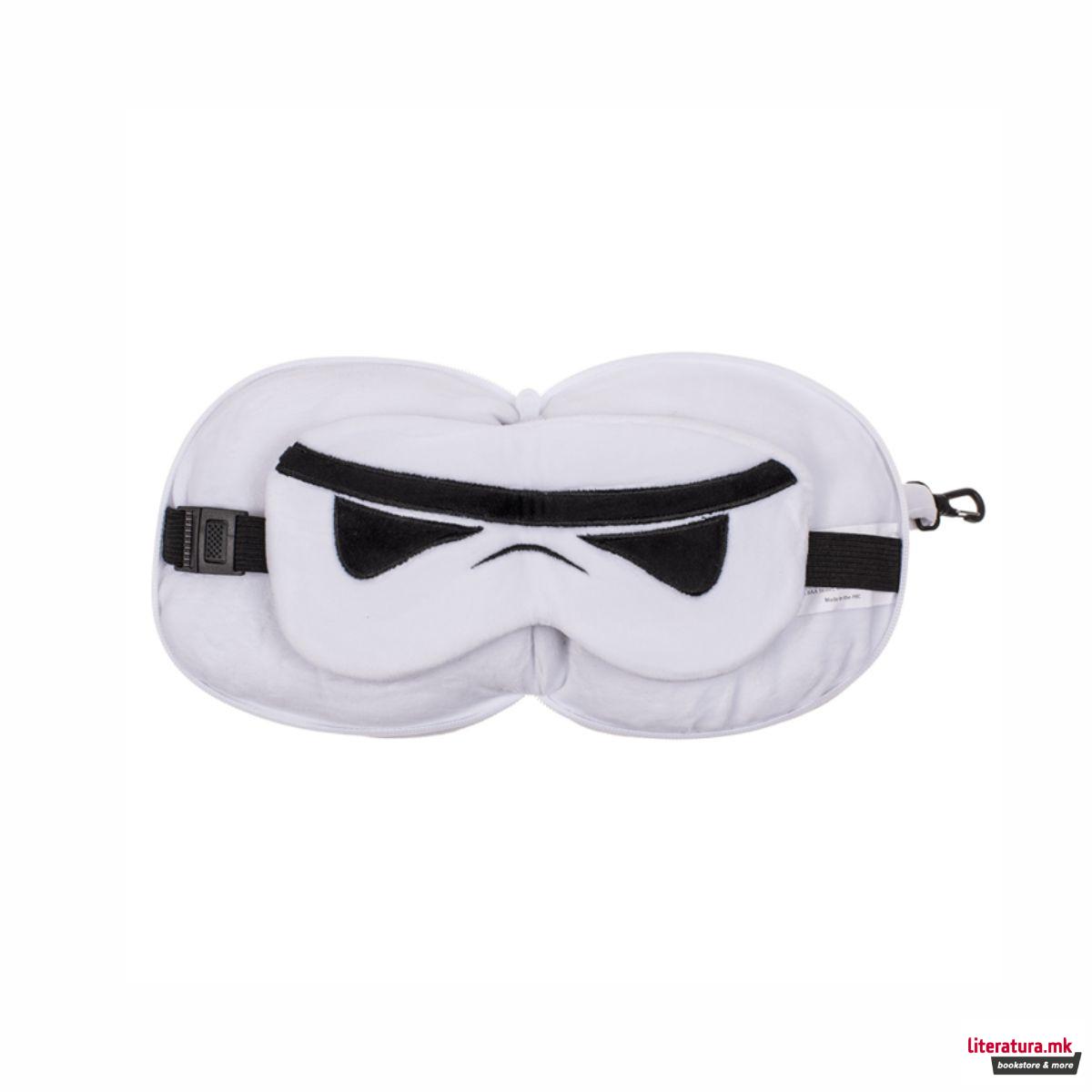 Детска плишана перница за патување со маска за очи - Stormtrooper 