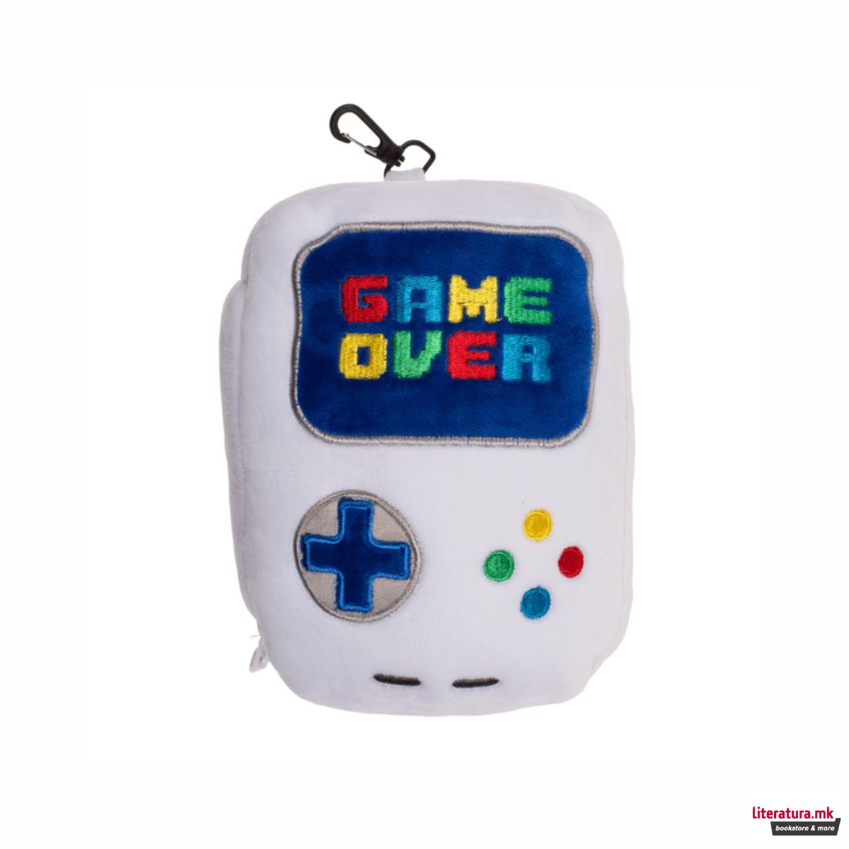 Детска плишана перница за патување со маска за очи - Game Over