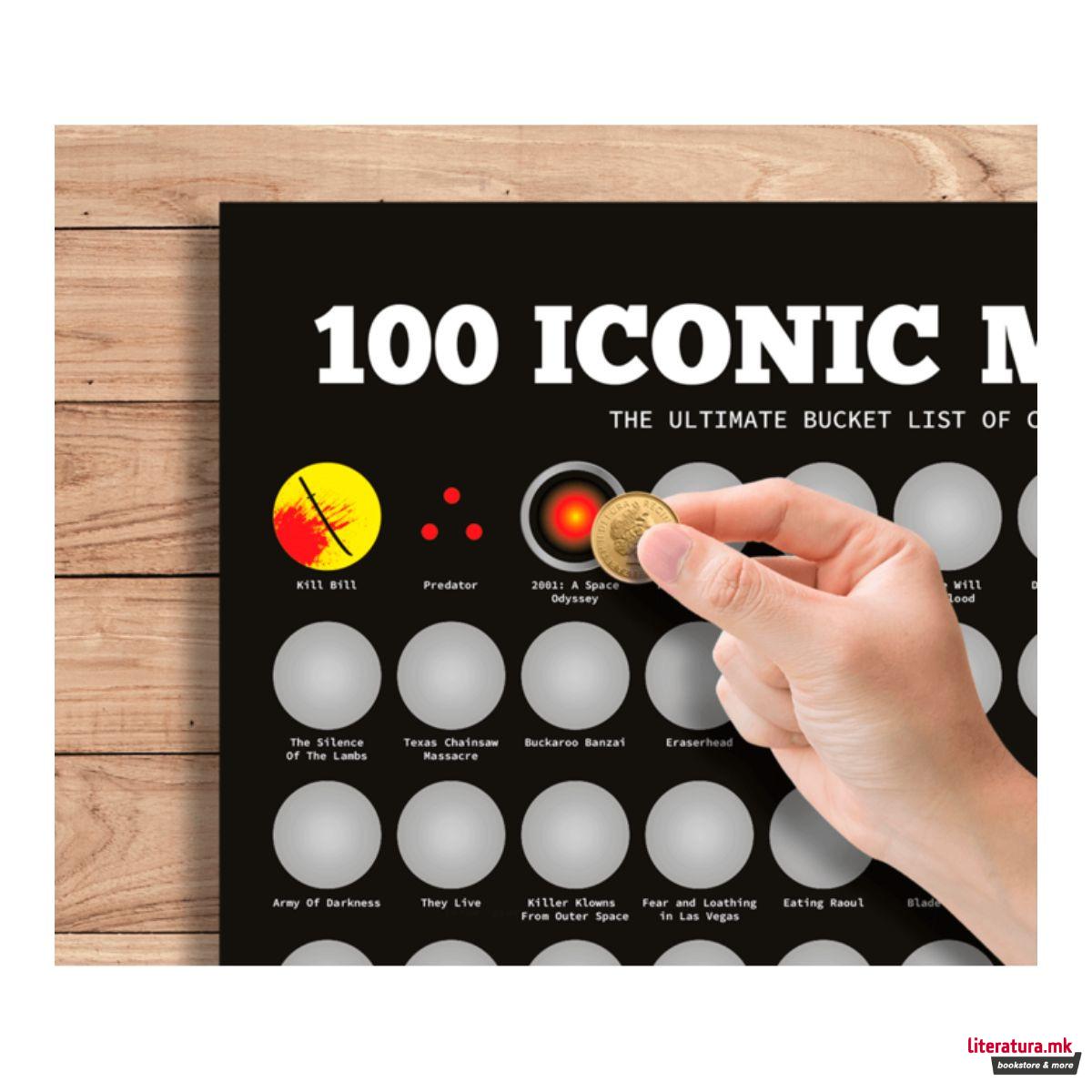 Постер за гребење - 100 Iconic Movies, 42 x 60 cm 