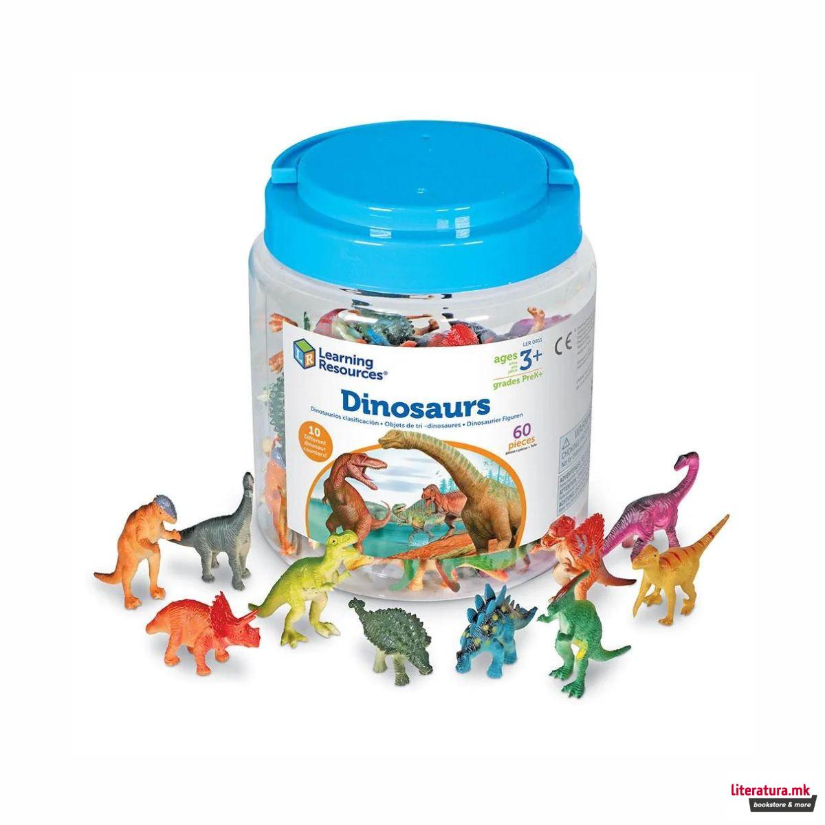 Сет фигури во тегличка - Диносауруси, Dinosaur Counters, 1/60 