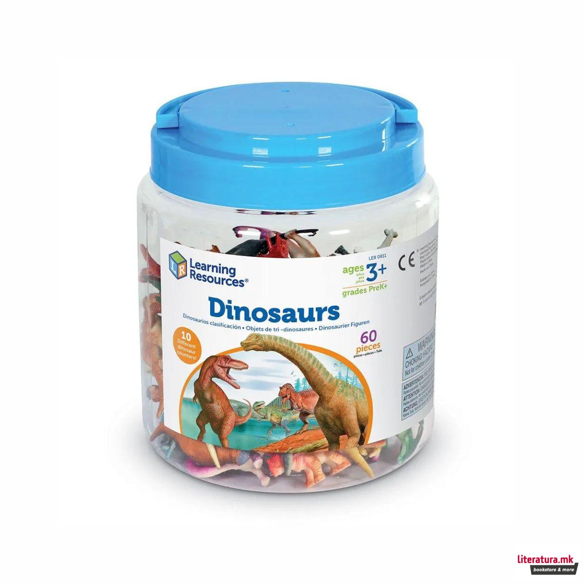 Сет фигури во тегличка - Диносауруси, Dinosaur Counters, 1/60 