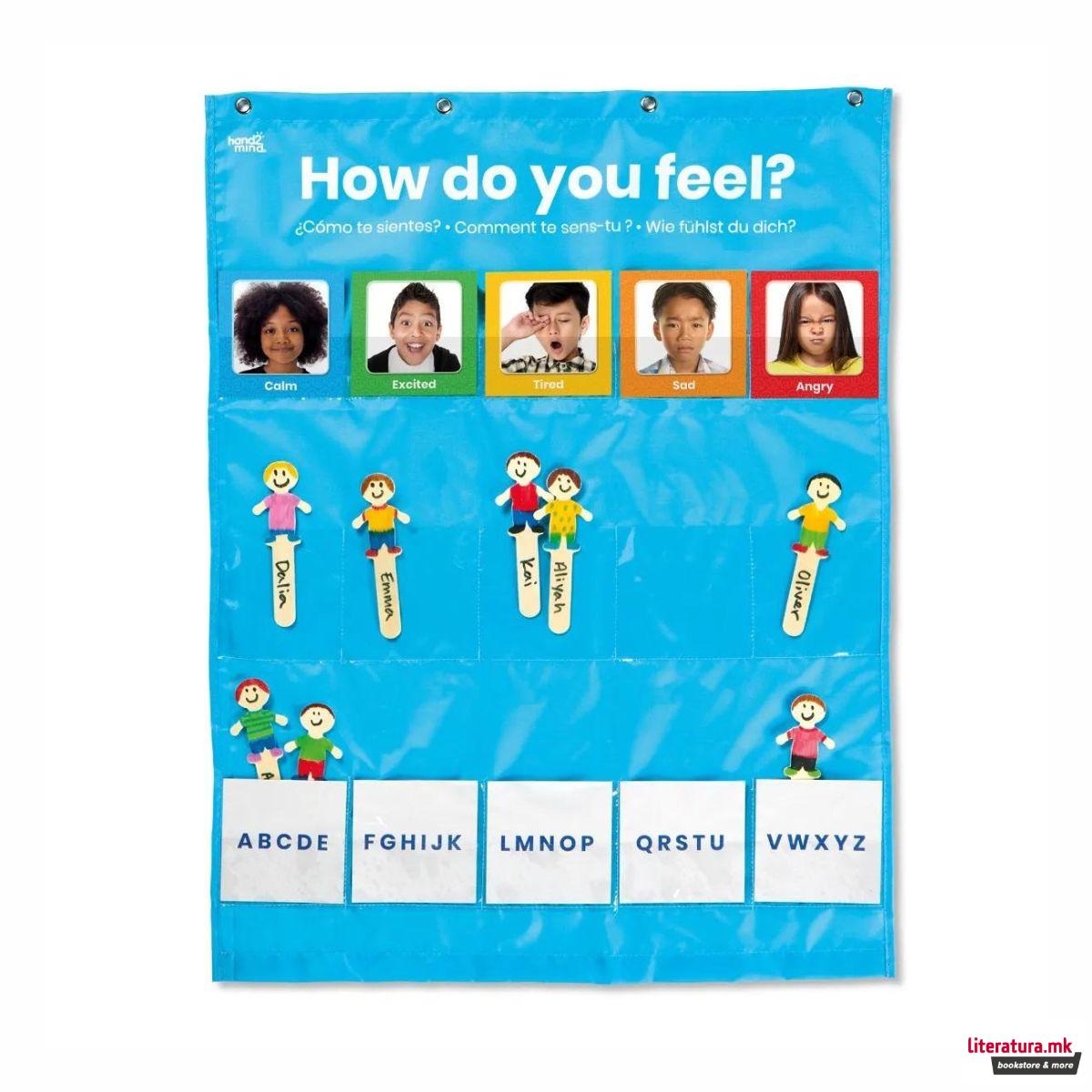 Интерактивен постер - Емоции, Express Your Feelings Pocket Chart 