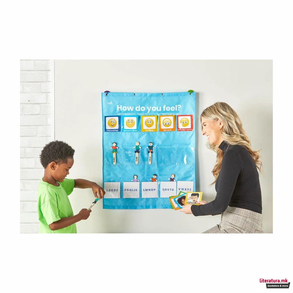 Интерактивен постер - Емоции, Express Your Feelings Pocket Chart 