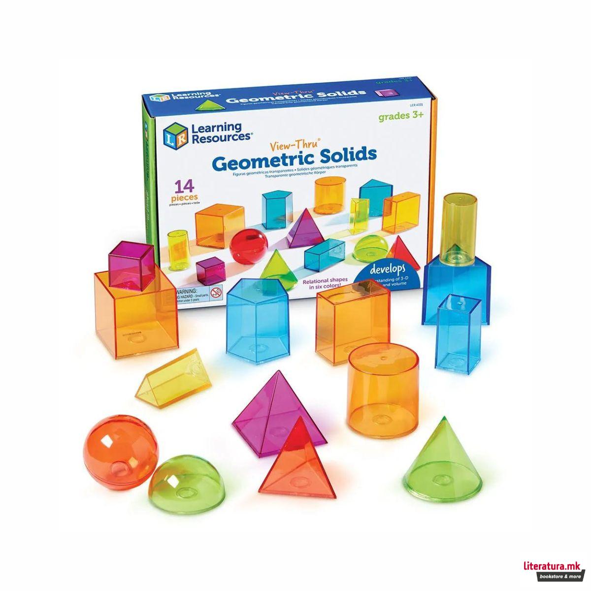 Проѕирни геометриски фигури, View-Thru® Geometric Solids , сет од 14 