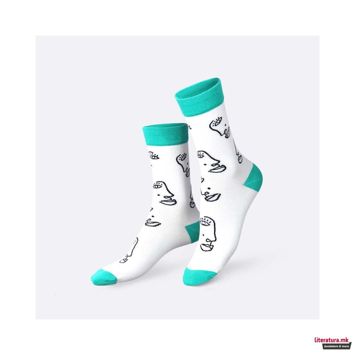 Чорапи, Eat My Socks - Doodle Face - Green 