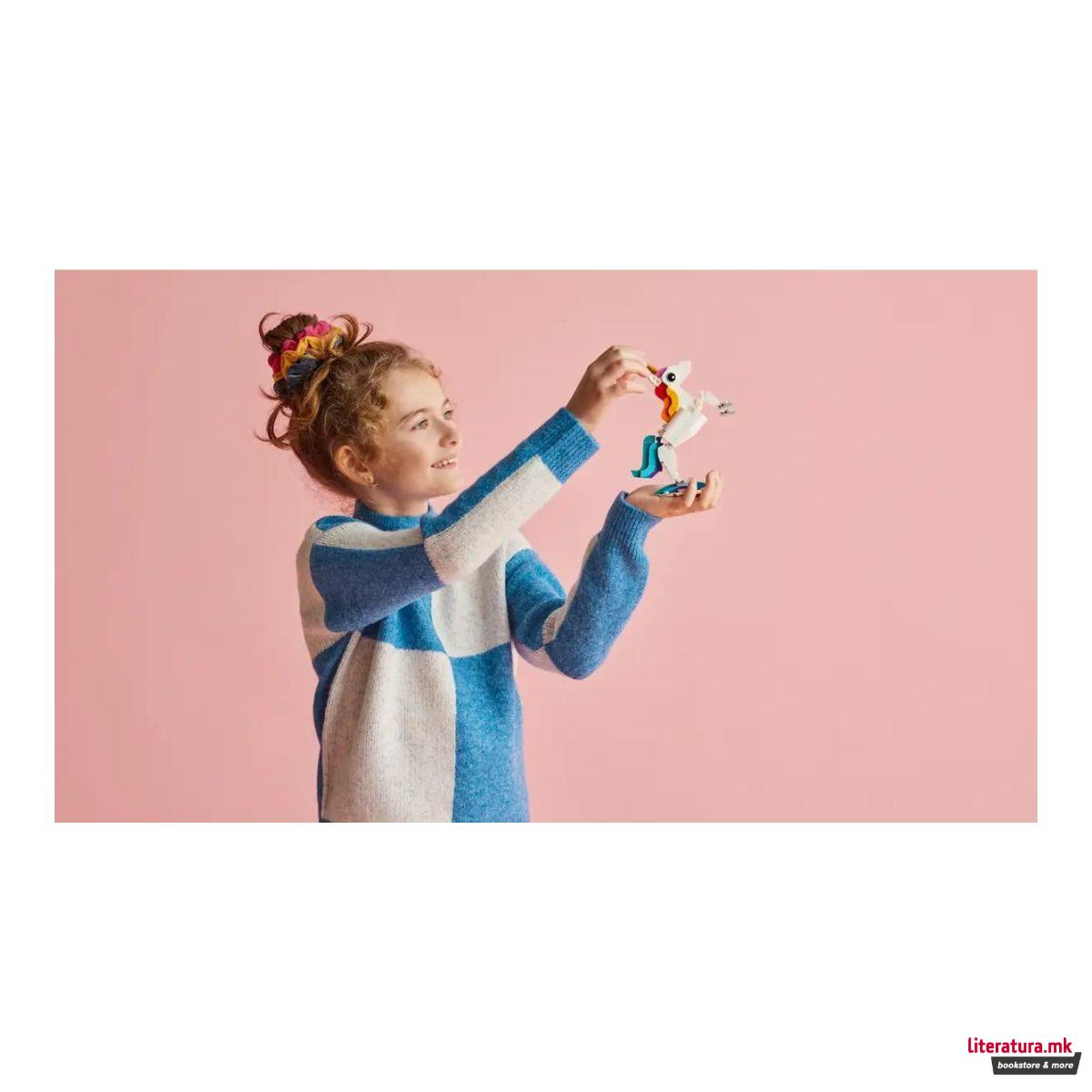 LEGO коцки, Creator, Magical Unicorn 3 in 1 