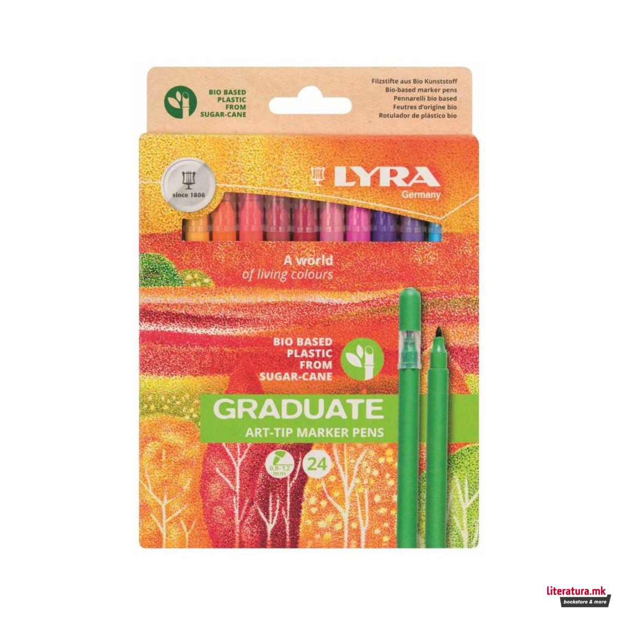 Уметнички фломастери, Lyra Graduate Art Tip Marker Pens, 0,8 - 1,2 mm, 1/24 