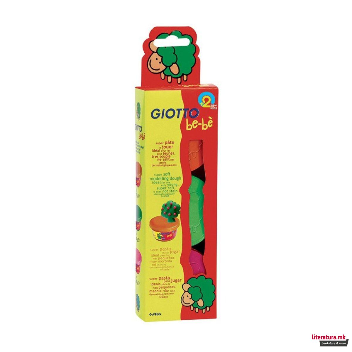 Тесто за моделирање, Giotto be-bè, портокалово/розево/зелено 