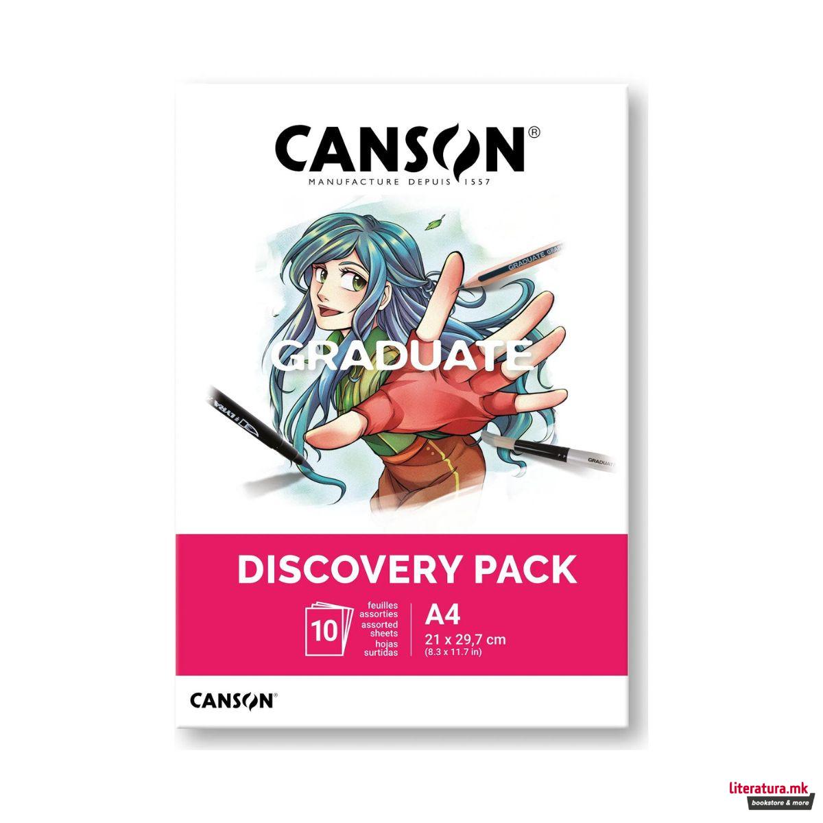 Скицник, Canson Discovery Pack Graduate - Manga Marker Layout, A4, 10 листови 