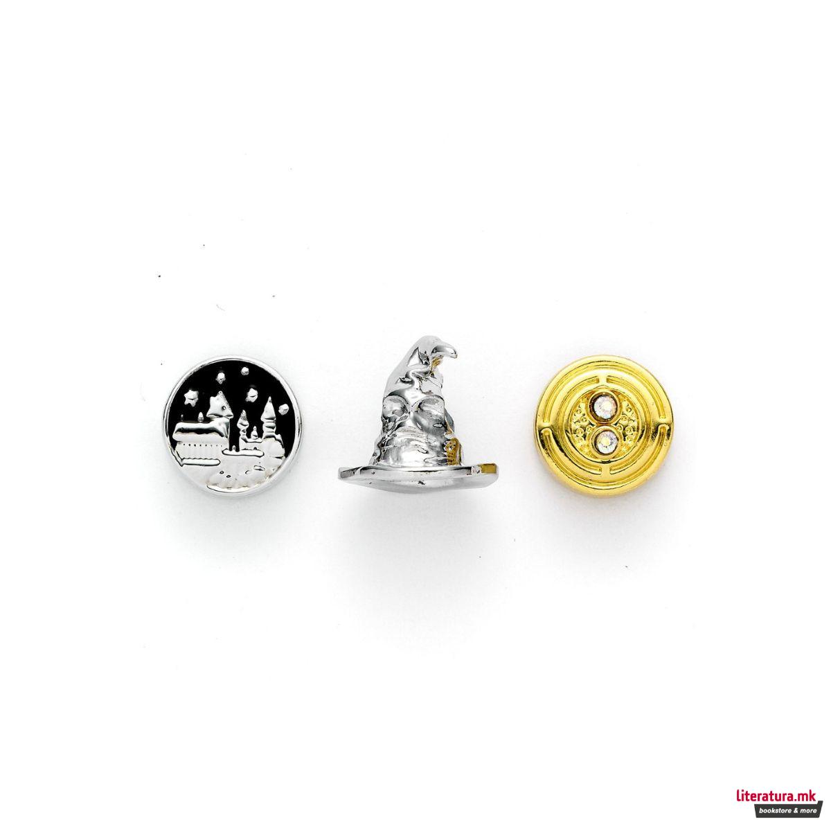 Сет приврзоци за белезица, Harry Potter - Hogwarts/Sorting Hat/Time Turner 