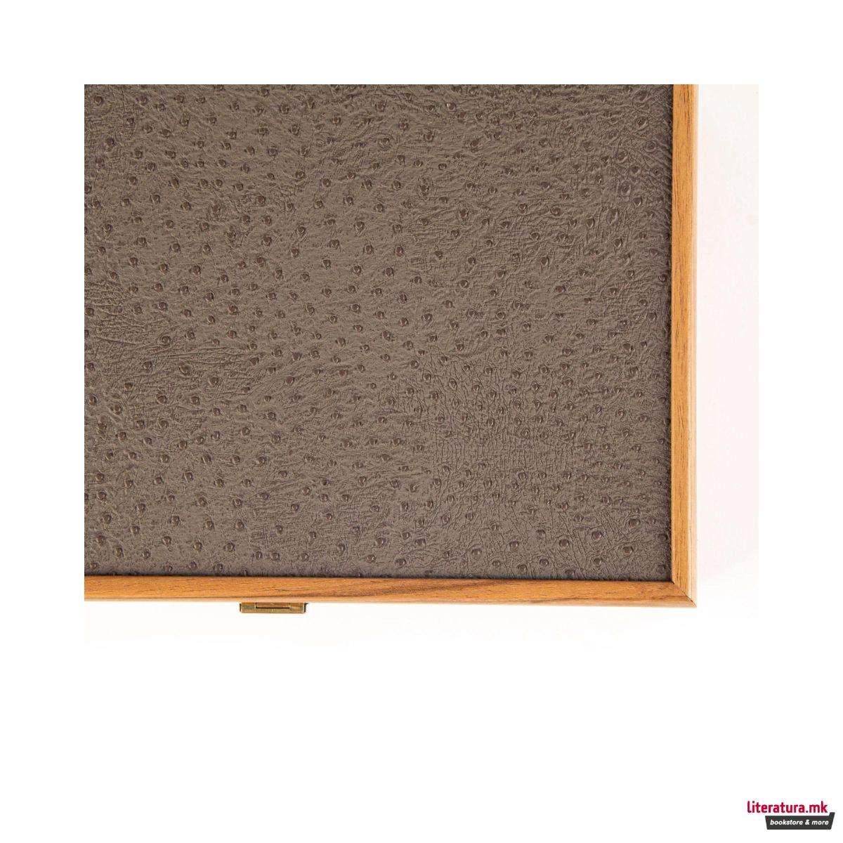 Сет за табла-рачна изработка, Premium Leatherette Grey Beige Ostrich Tote 