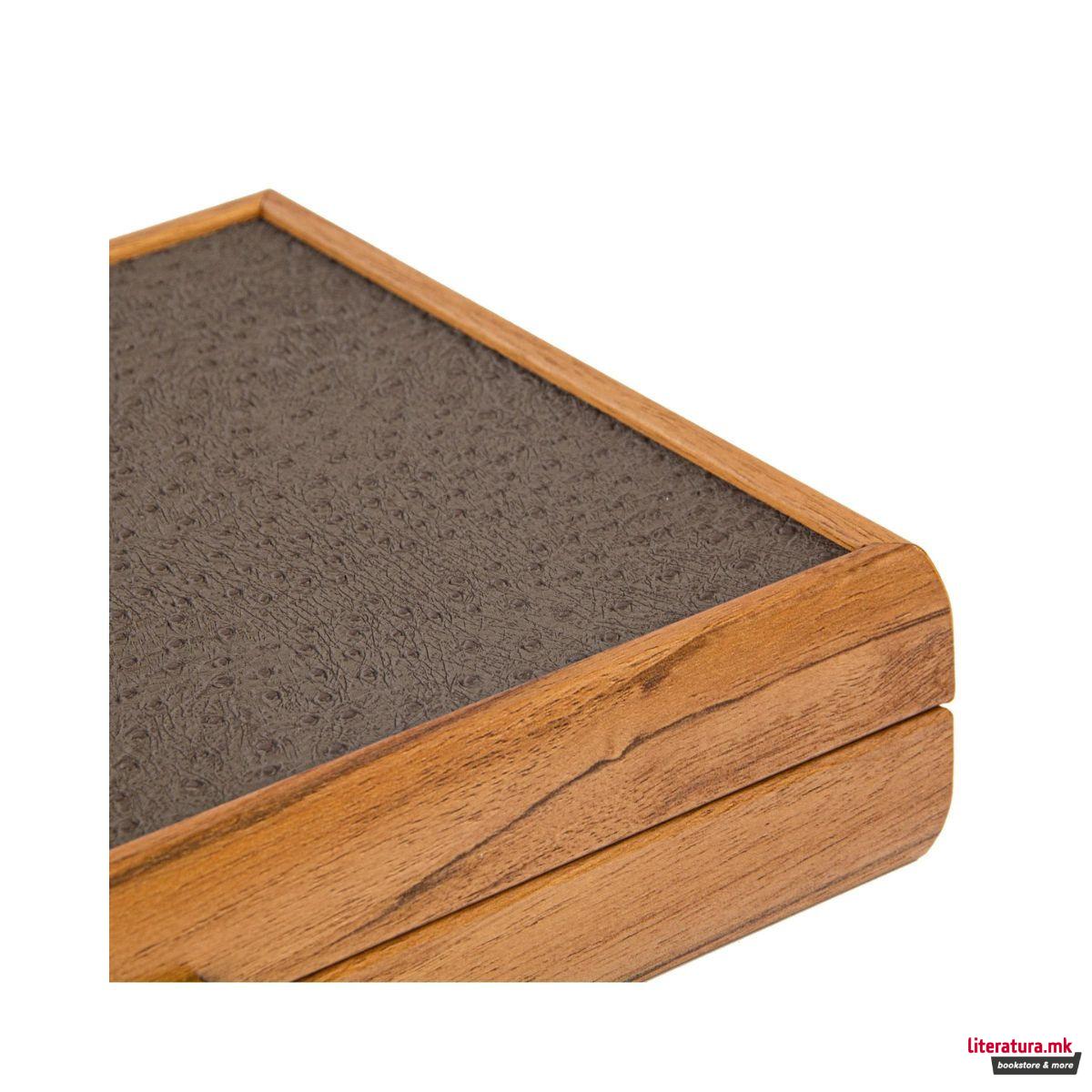 Сет за табла-рачна изработка, Premium Leatherette Grey Beige Ostrich Tote 