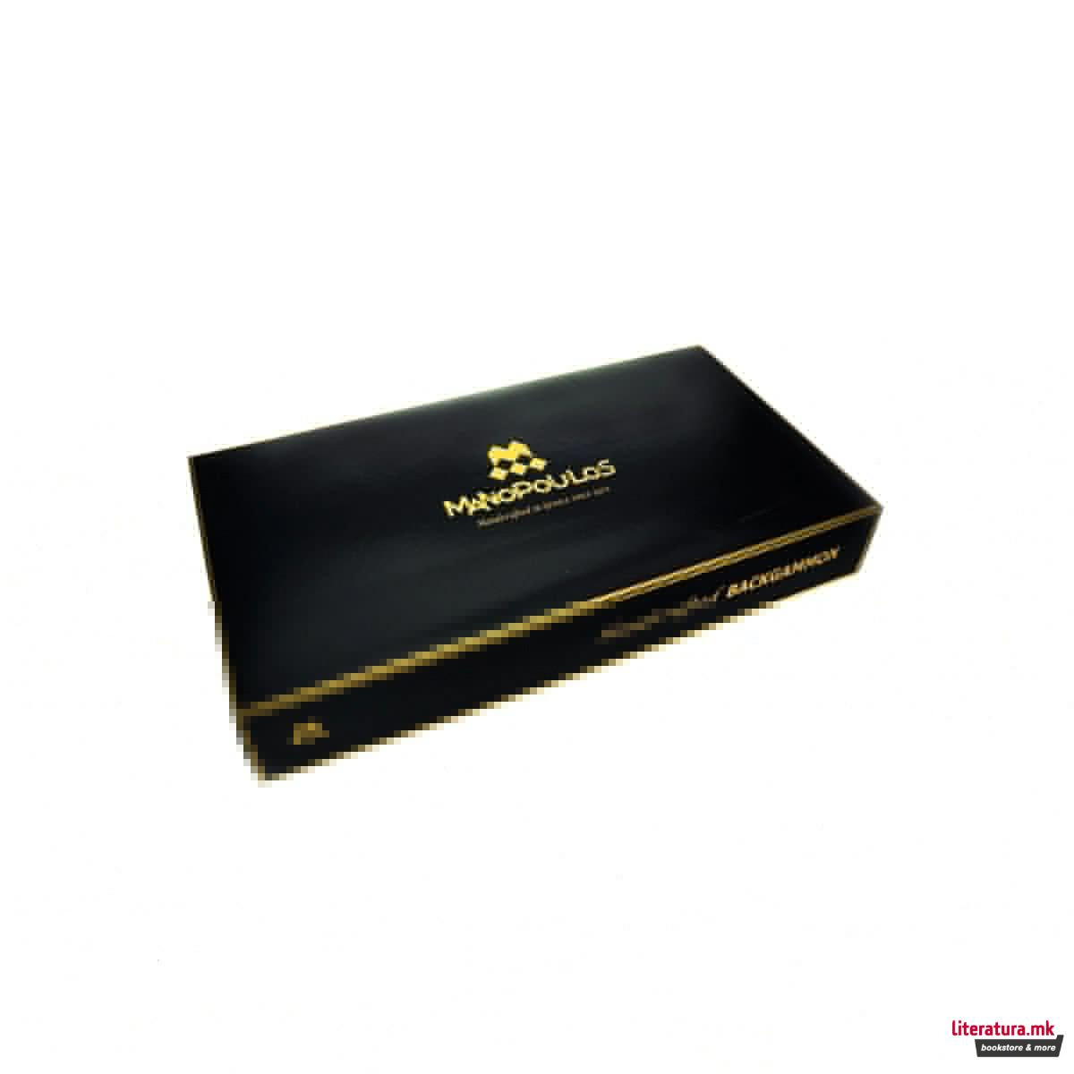 Сет за табла, Handmade Mahogany Inlaid Backgammon with Black & Oak Points