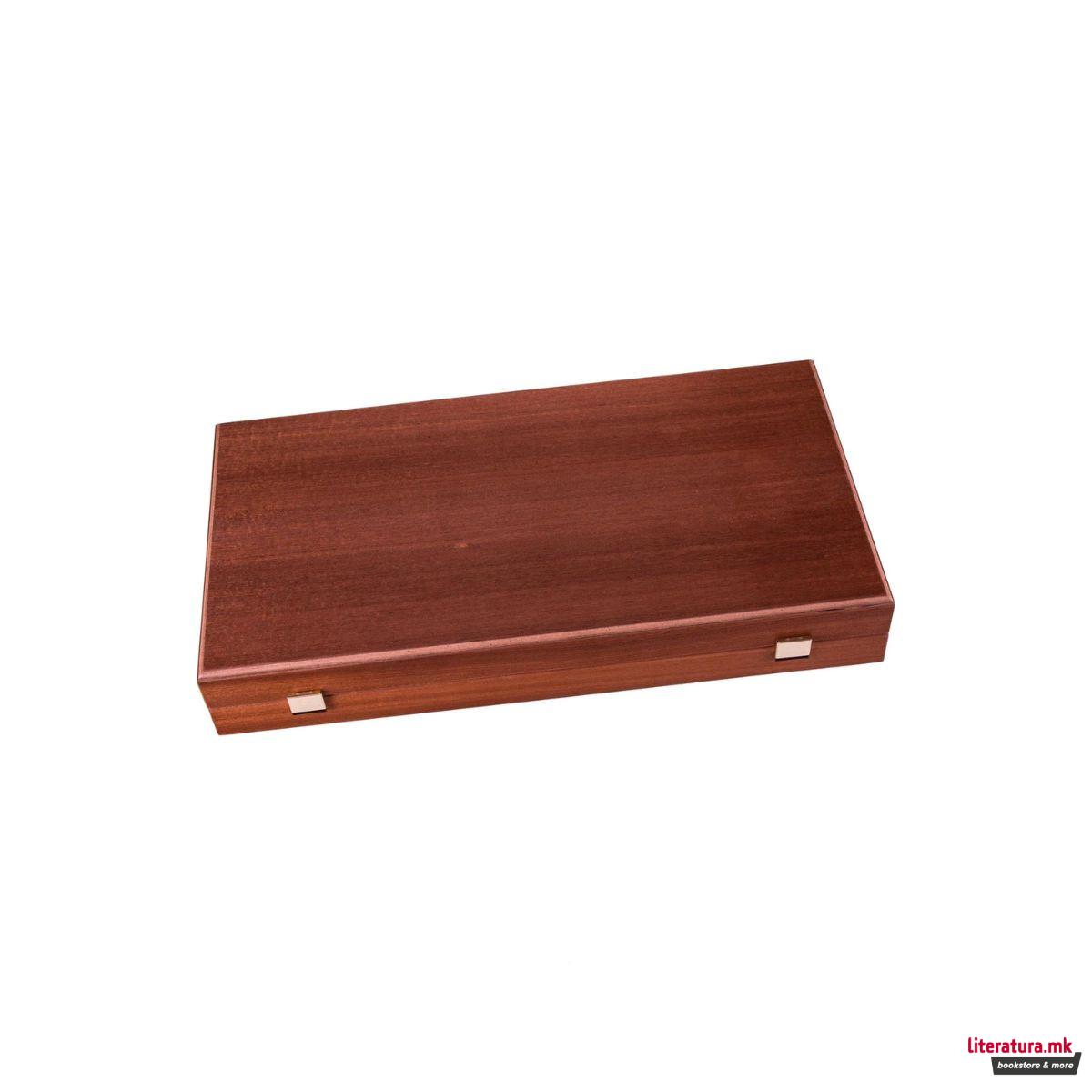 Сет за табла, Handmade Mahogany Inlaid Elegant Marquetry Design 