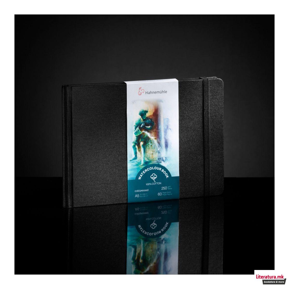 Скицник, Watercolour, 250 g/cm², А5 хоризонтален, ладно пресуван, 100% памук 