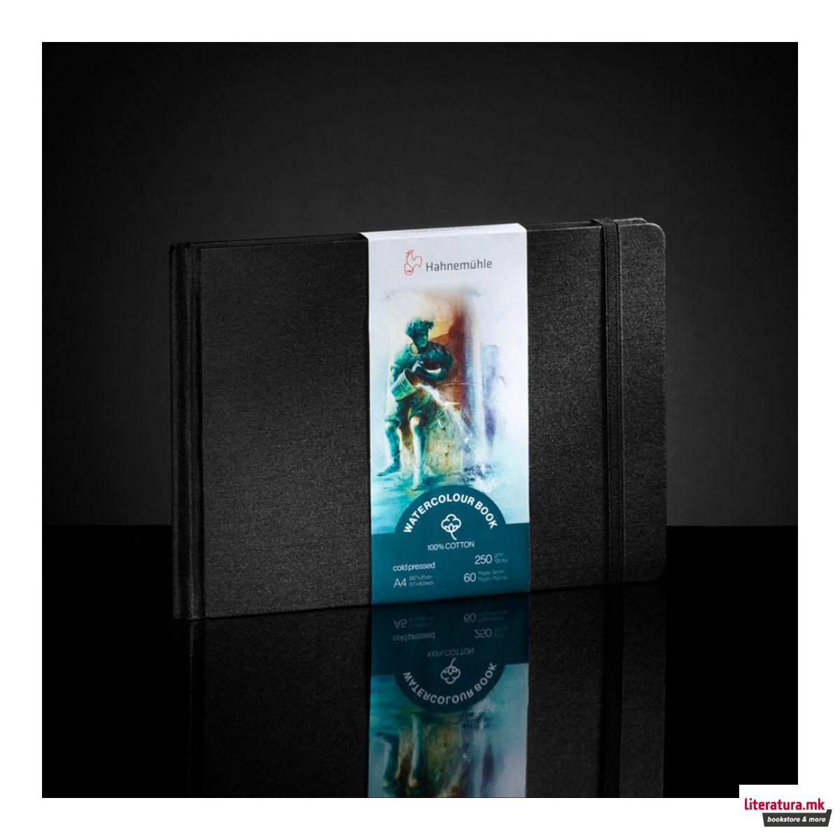 Скицник, Watercolour, 250 g/cm², А4 хоризонтален, ладно пресуван, 100% памук 