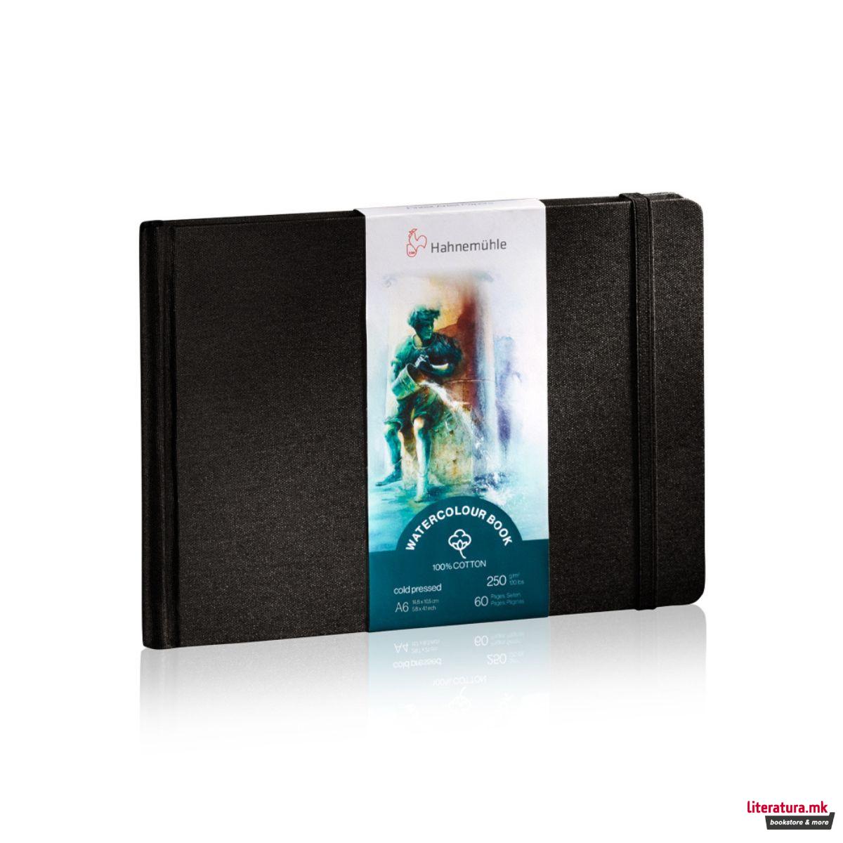 Скицник, Watercolour, 250 g/cm², А6 хоризонтален, 100% памук, ладно пресуван 