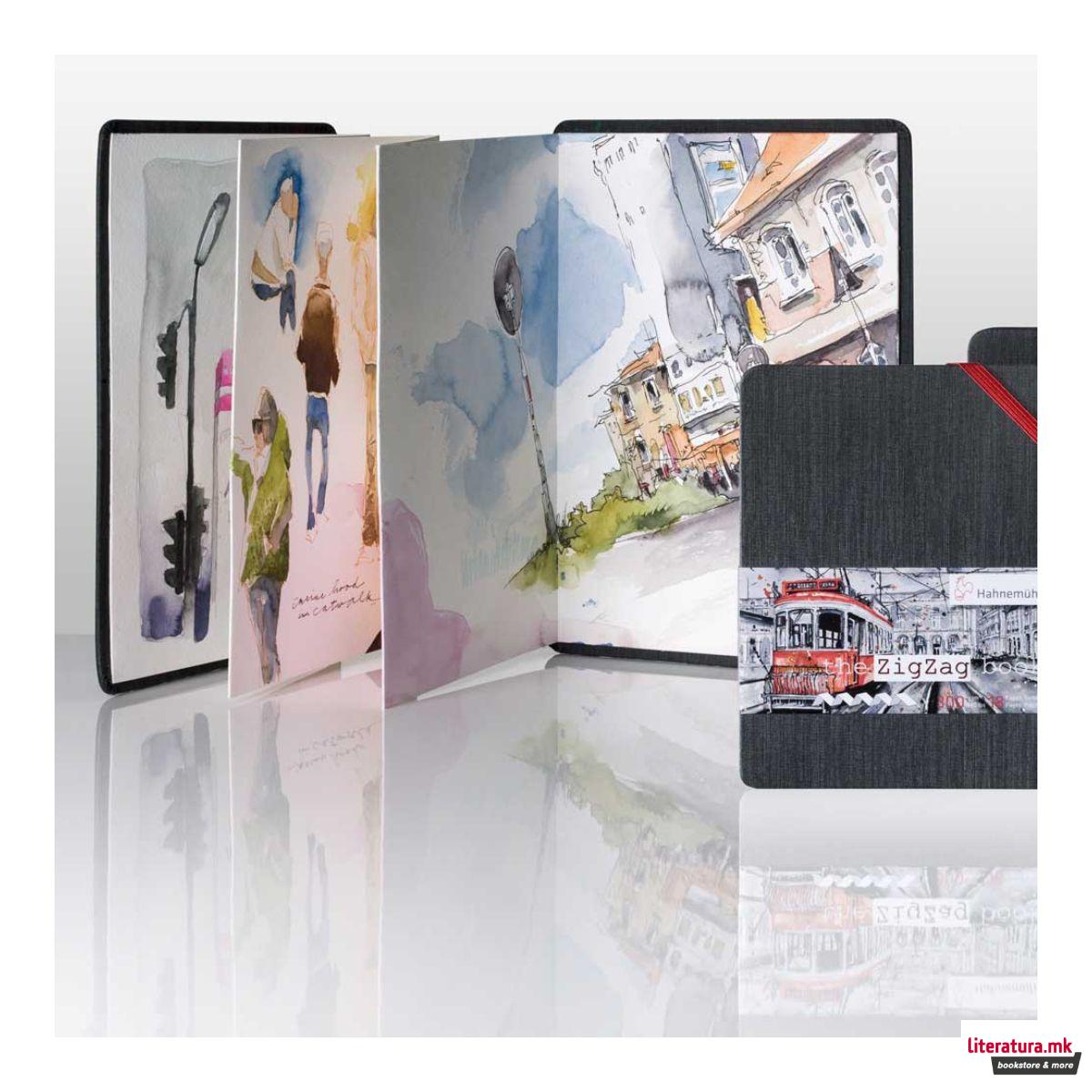 Скицник за акварел, The Zig Zag Book, 300 g/cm², А6 вертикален, ситно зрнест 