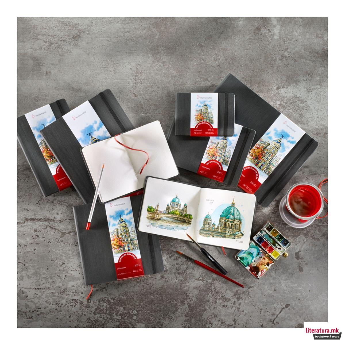 Скицник, Watercolour, 200 g/cm², A6 хоризонтален, ситно зрнест 