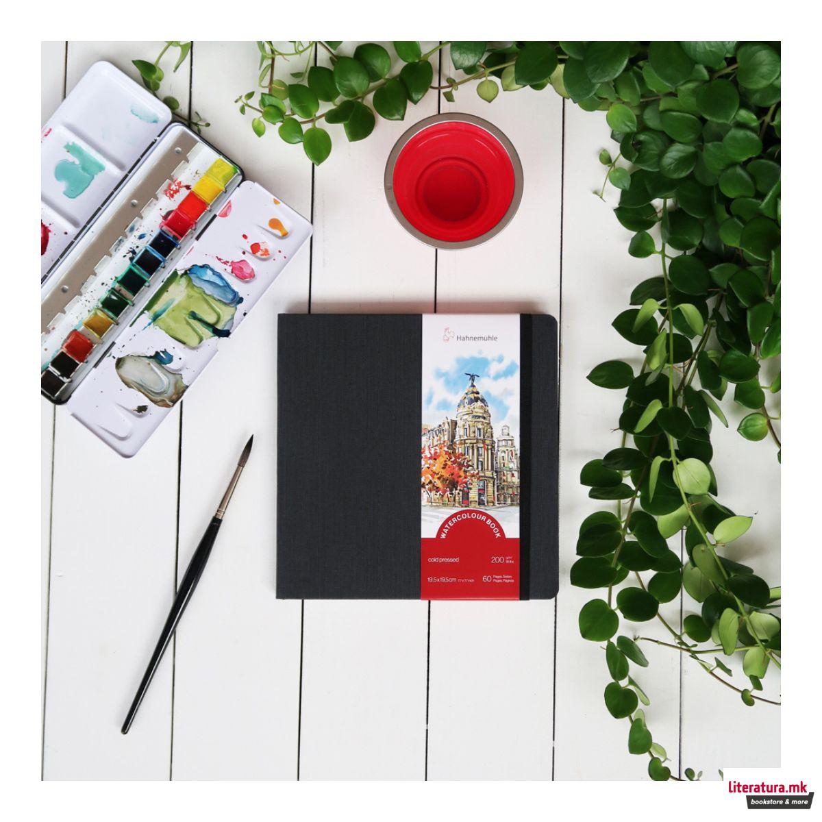 Скицник, Watercolour, 200 g/cm², 19.5 x 19.5 cm, ситно зрнест 