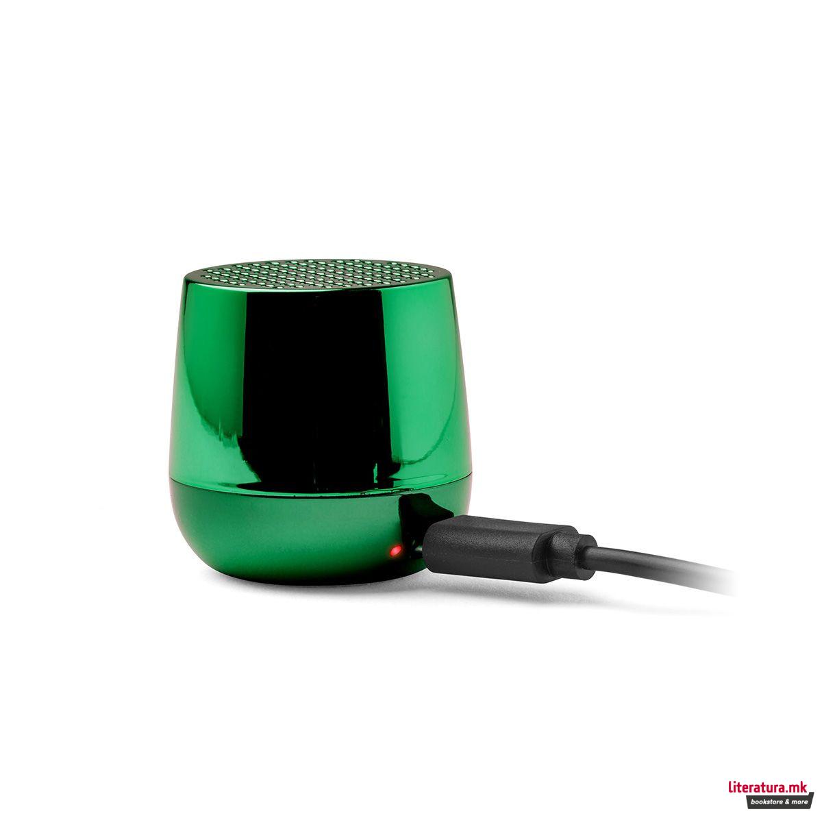 Безжичен Bluetooth звучник, MINO+, металик зелен 