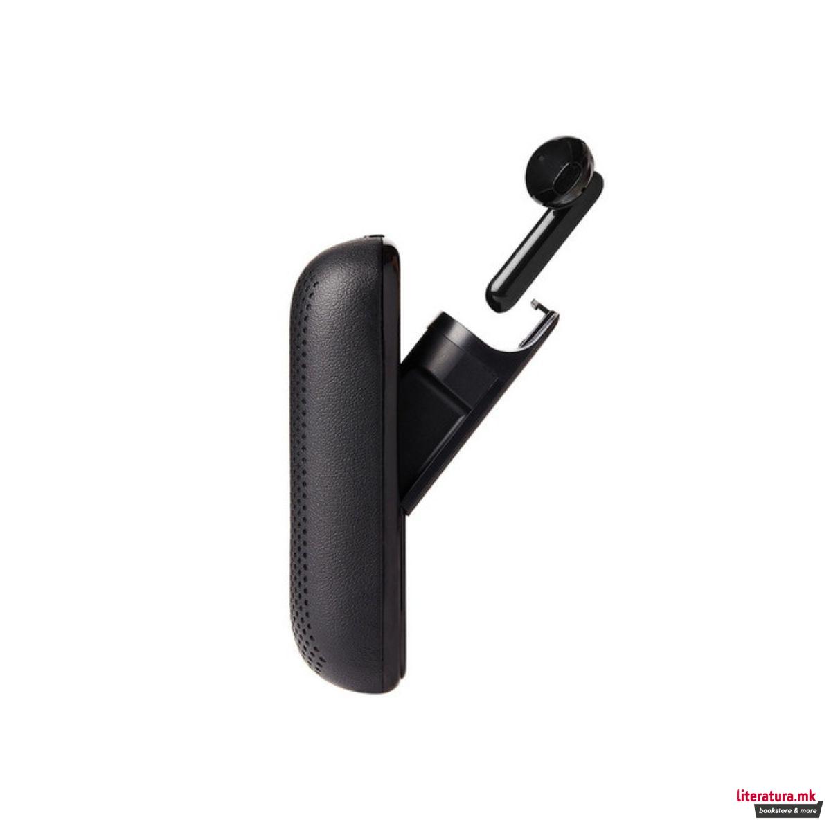 2 во 1 безжичен звучник + слушалки, SOFTPOWER, црни 