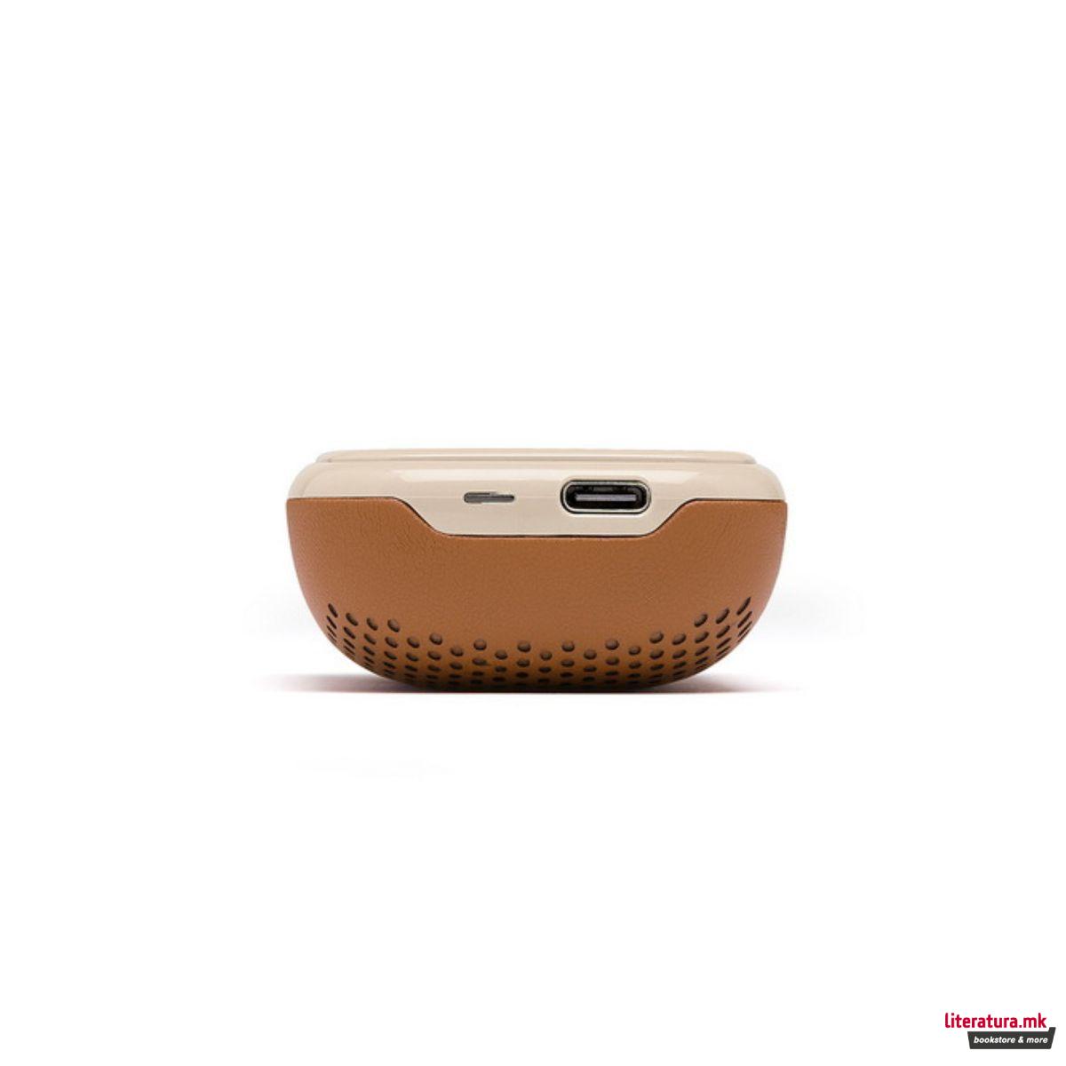 2 во 1 безжичен звучник + слушалки, SOFTPOWER, кафеави 