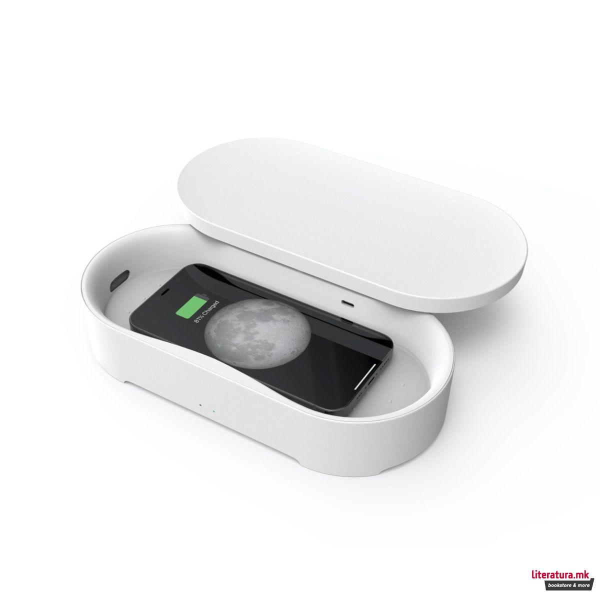 Преносен полнач со вградена UV дезинфекција, OBLIO BOX, бел 