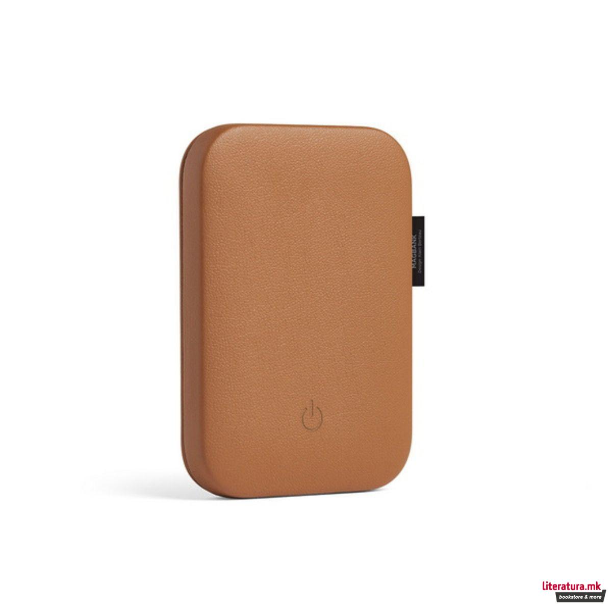 Магнетен преносен полнач, SOFTPOWER MAGBANK, кафеав 
