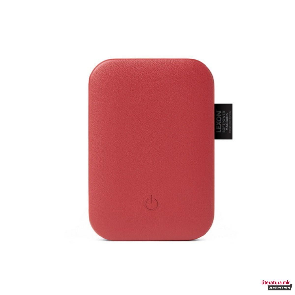 Магнетен преносен полнач, SOFTPOWER MAGBANK, црвен 