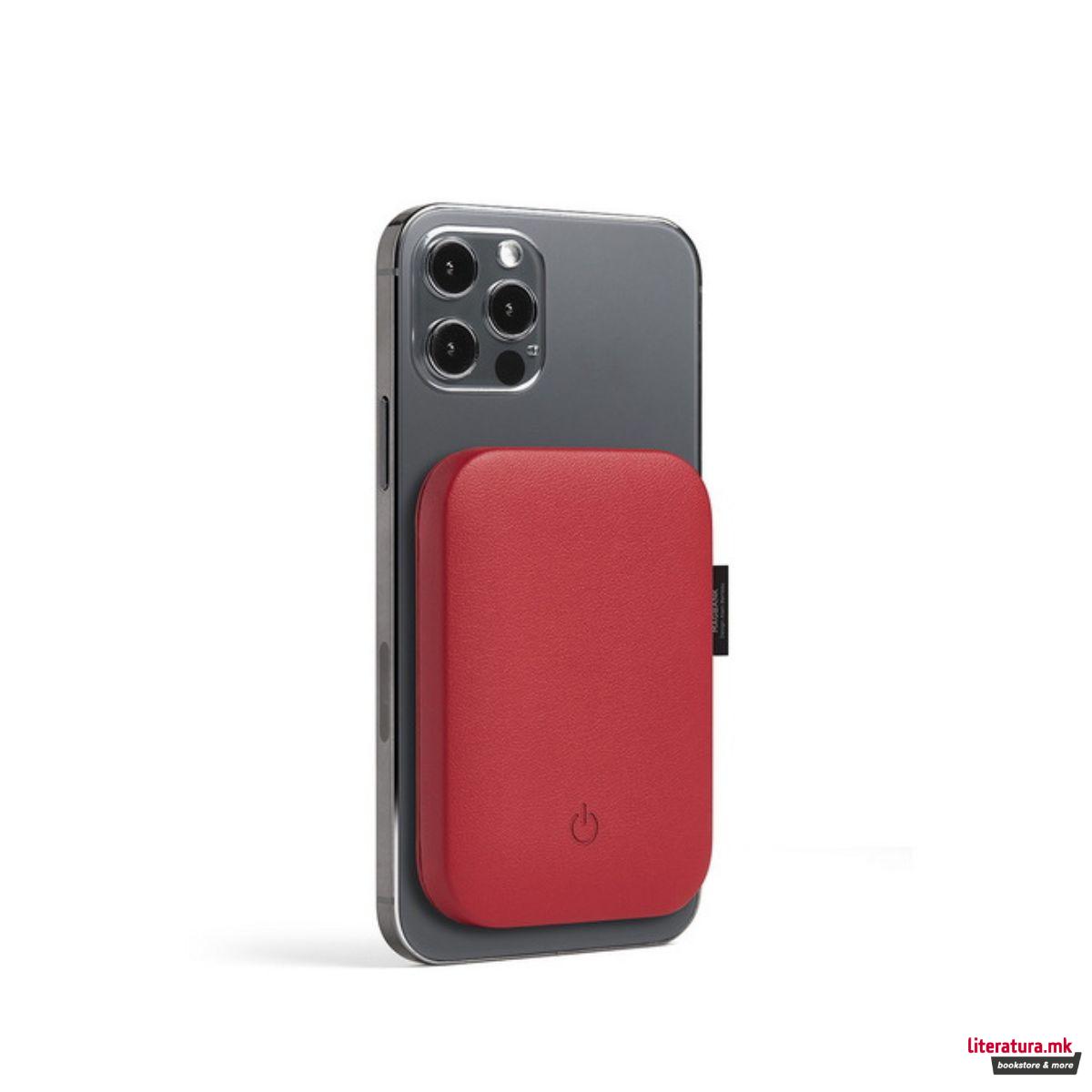 Магнетен преносен полнач, SOFTPOWER MAGBANK, црвен 