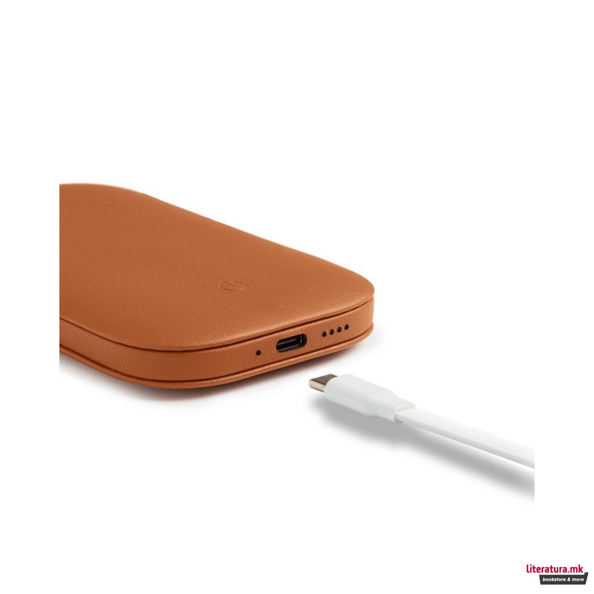 Преносен полнач, SOFTPOWER QI, кафеав 