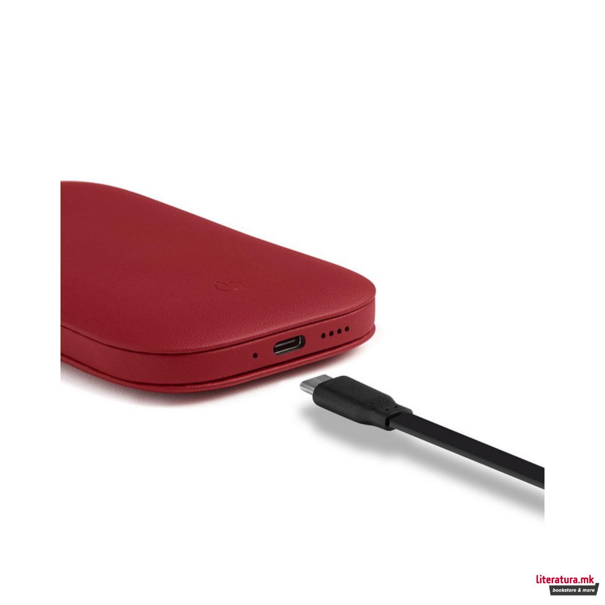 Преносен полнач, SOFTPOWER QI, црвен 