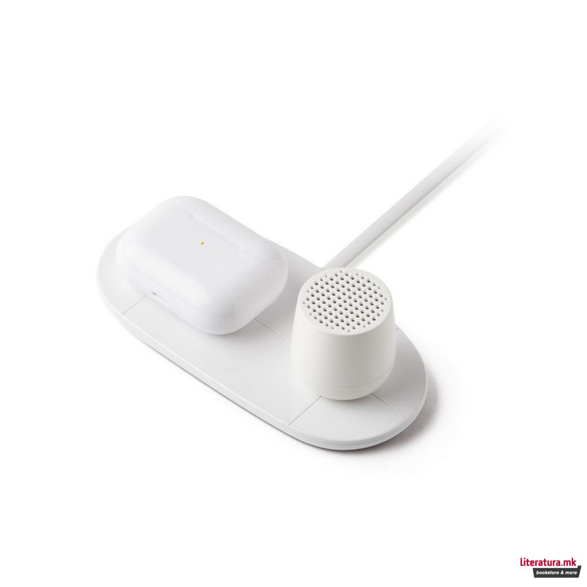 Мини преносен полнач, DUO, бел 