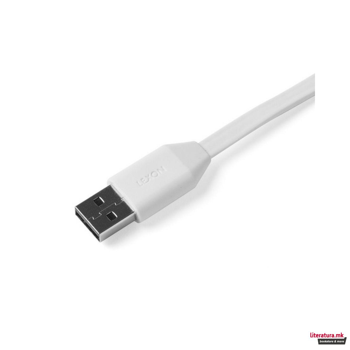 Мини преносен полнач, DUO, бел 