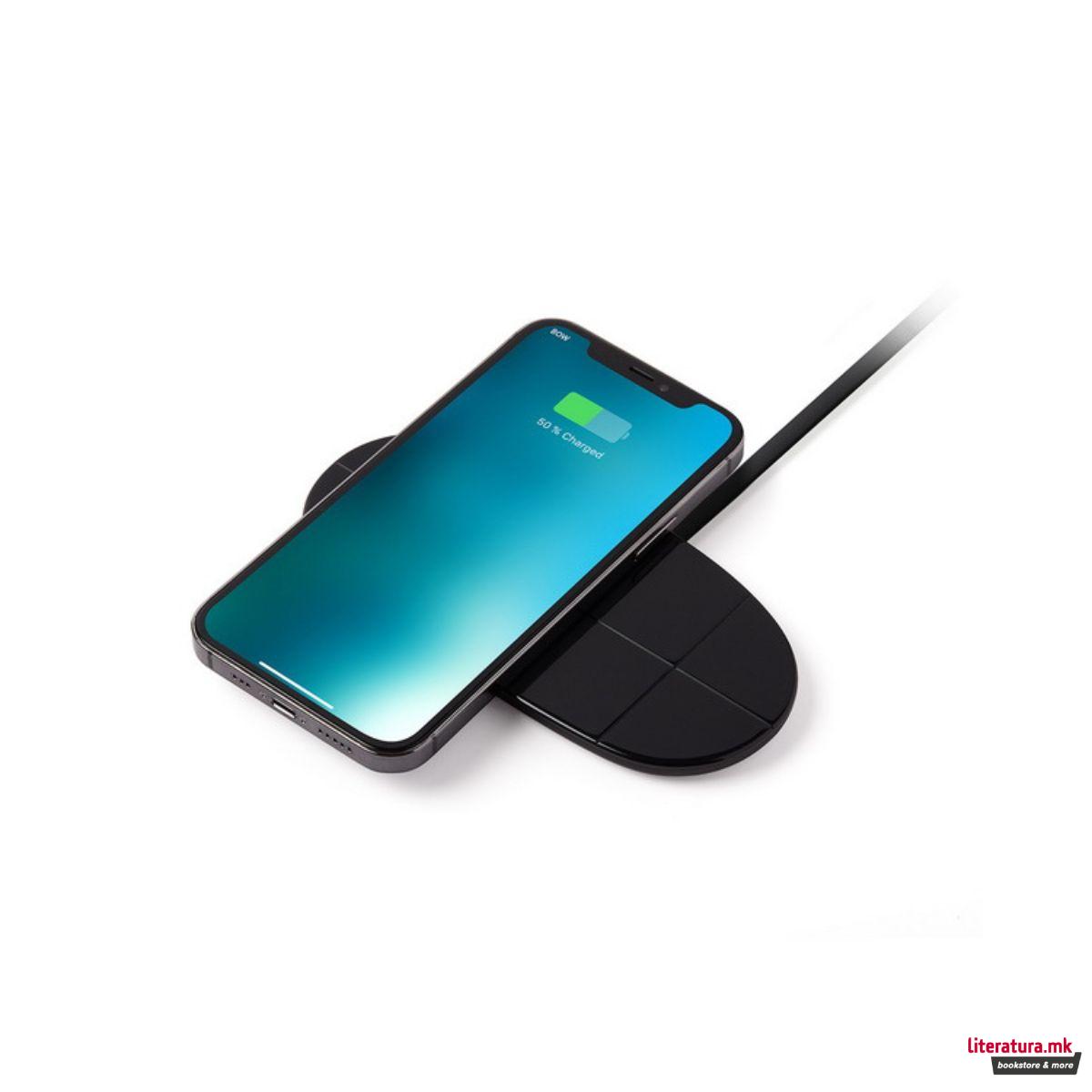 Мини преносен полнач, DUO, црн 