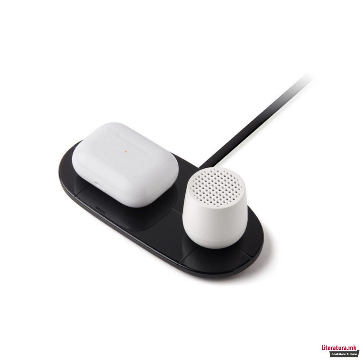 Мини преносен полнач, DUO, црн 