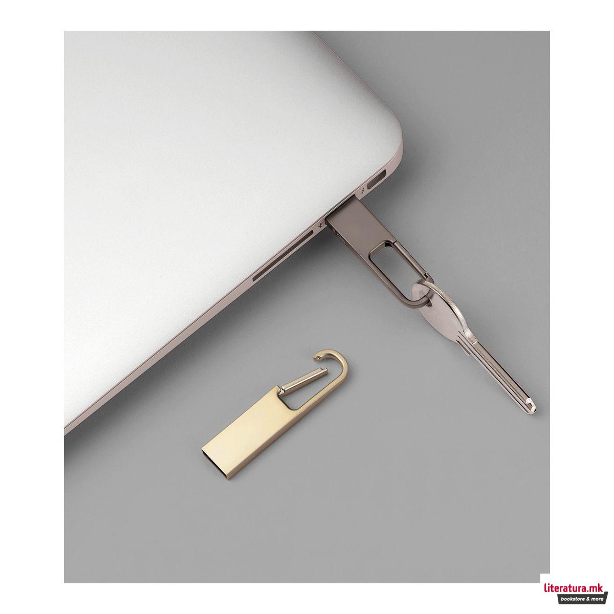 Приврзок за клучеви - USB, HOOK 3.0, златен 